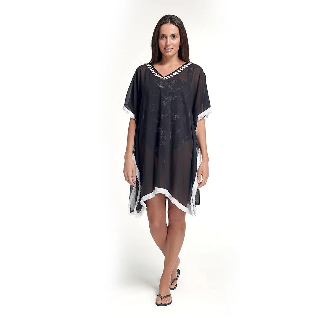 Caftano Malena Black Fashion Nero - Image 4