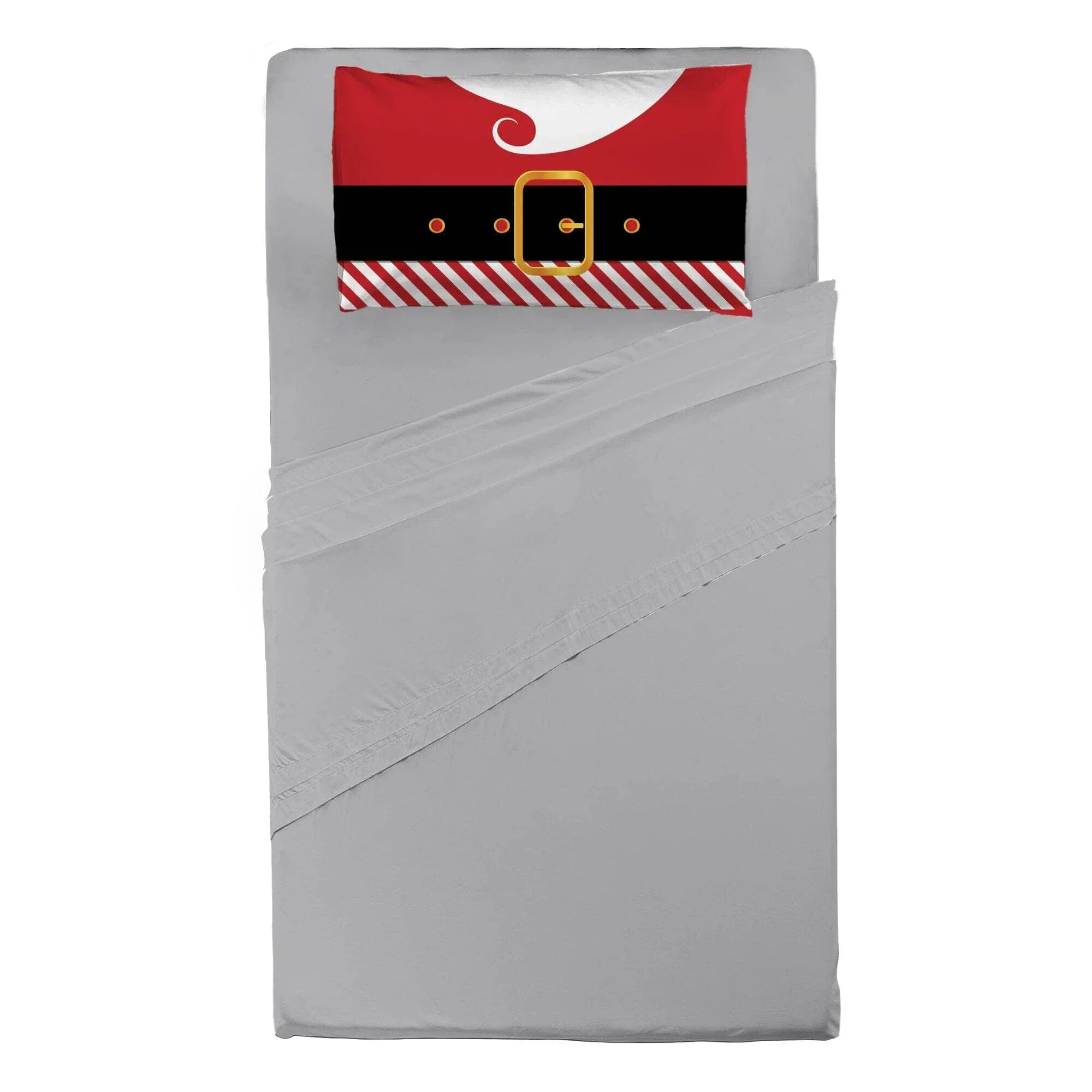 Completo Letto Digitale Piazza e Mezza Happy Santa Claus Rosso - Image 2