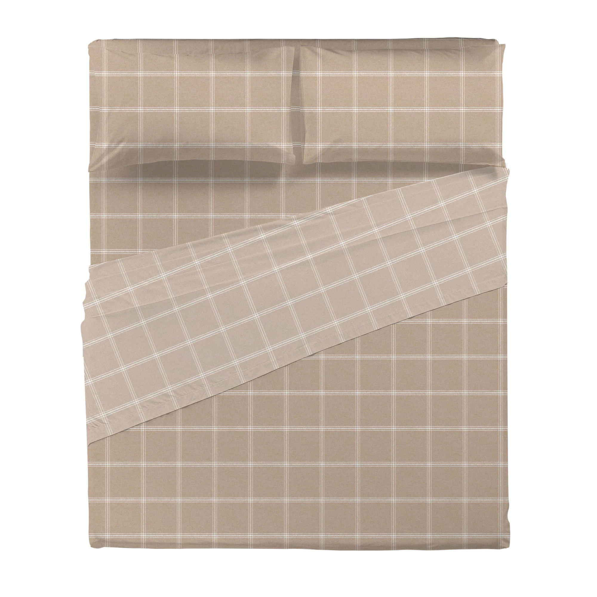 Completo Letto Matrimoniale con Stampa Atelier - Fantasia Efrem Beige - Image 3