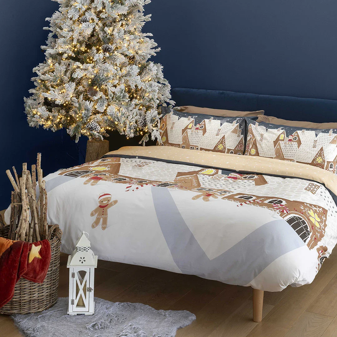 Completo Letto Matrimoniale con Stampa Digitale - Fantasia Sierra Sugar Gingerbread Multicolor - Image 3