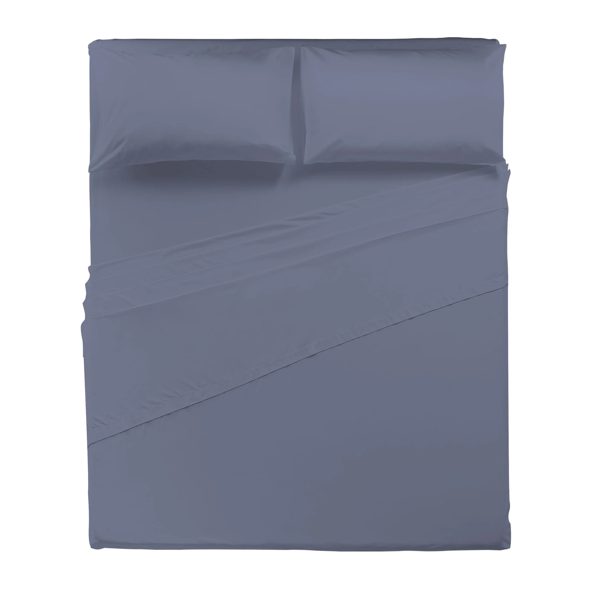 Completo Letto Matrimoniale in Cotone Atelier Fragrance Tinta Unita Blue - Image 3