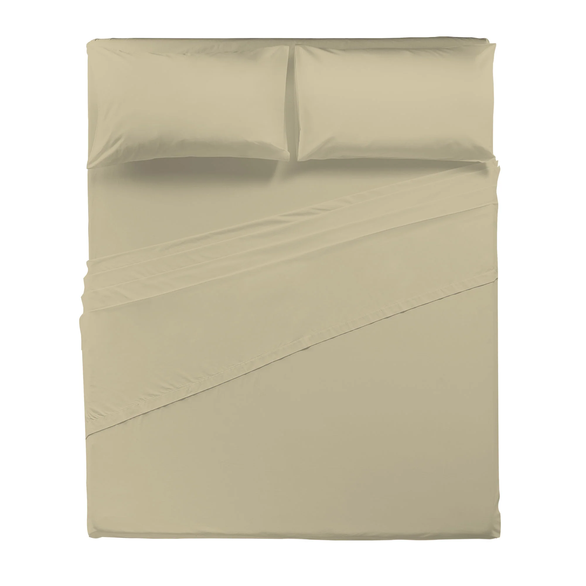 Completo Letto Matrimoniale in Cotone Atelier Fragrance Tinta Unita Sand - Image 3
