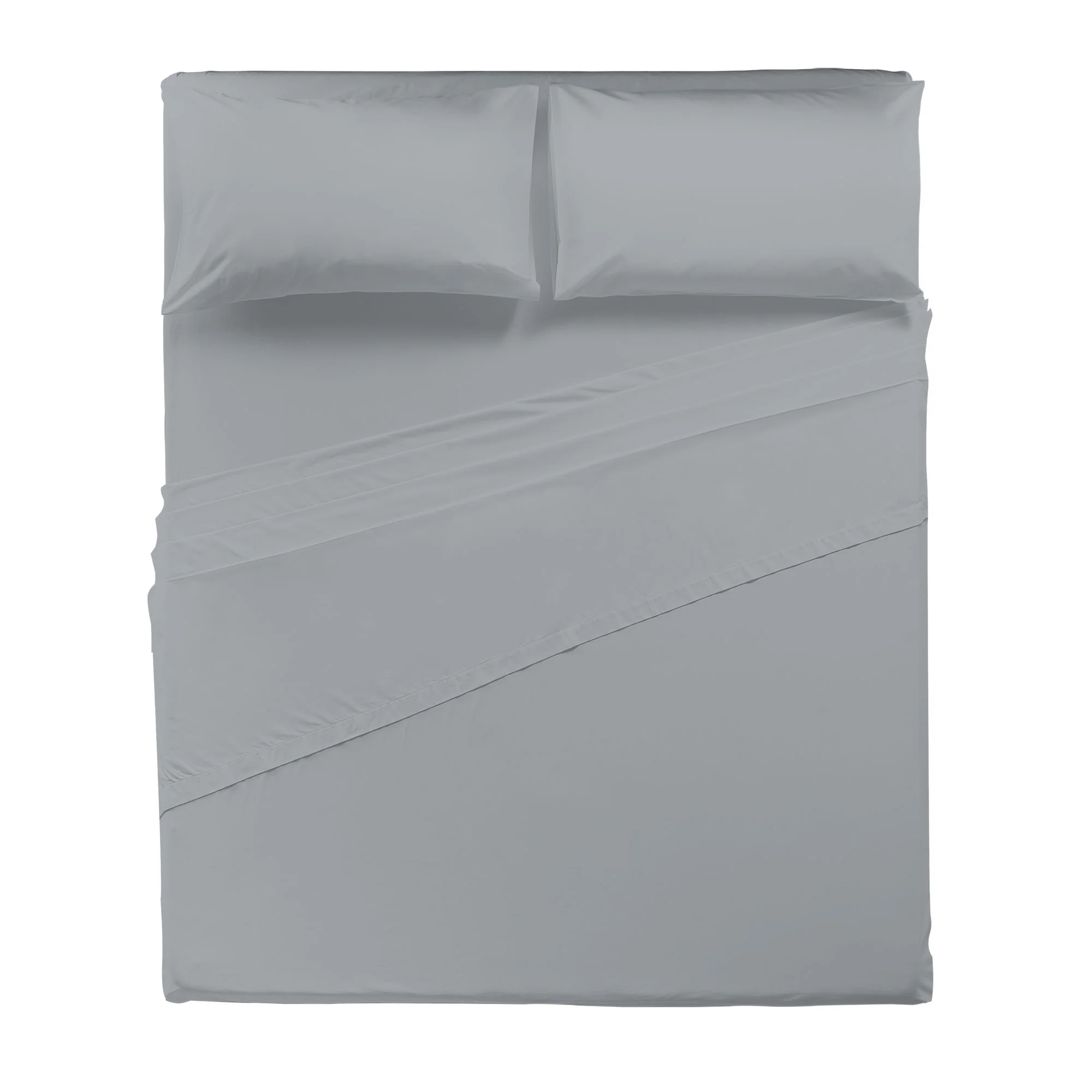 Completo Letto Matrimoniale in Cotone Atelier Fragrance Tinta Unita Silver Sky - Image 3