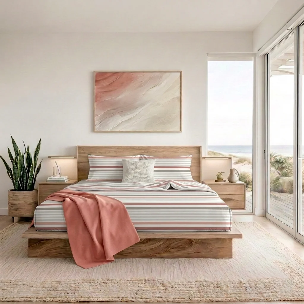 Completo Letto Matrimoniale in Cotone con Stampa - Fantasia Romeo Coral
