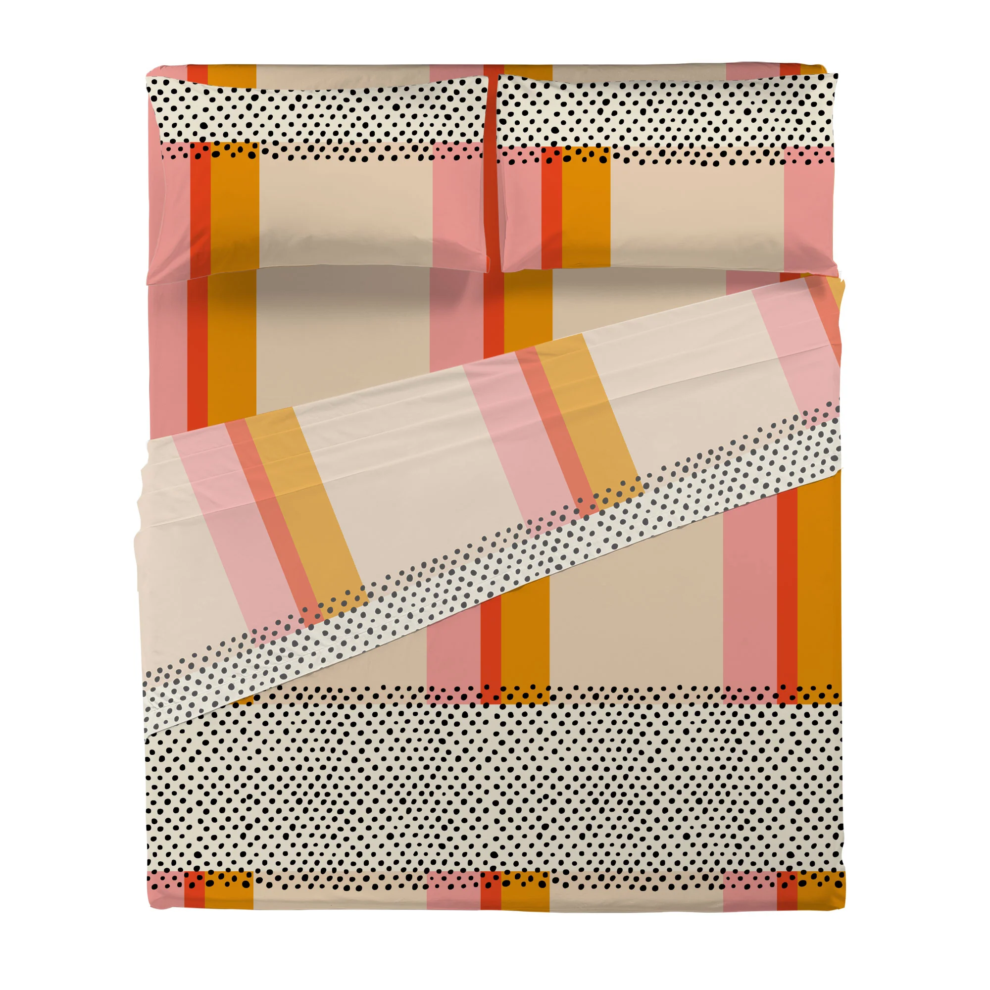 Completo Letto Matrimoniale in Cotone con Stampa Kiljan Multicolor - Image 3