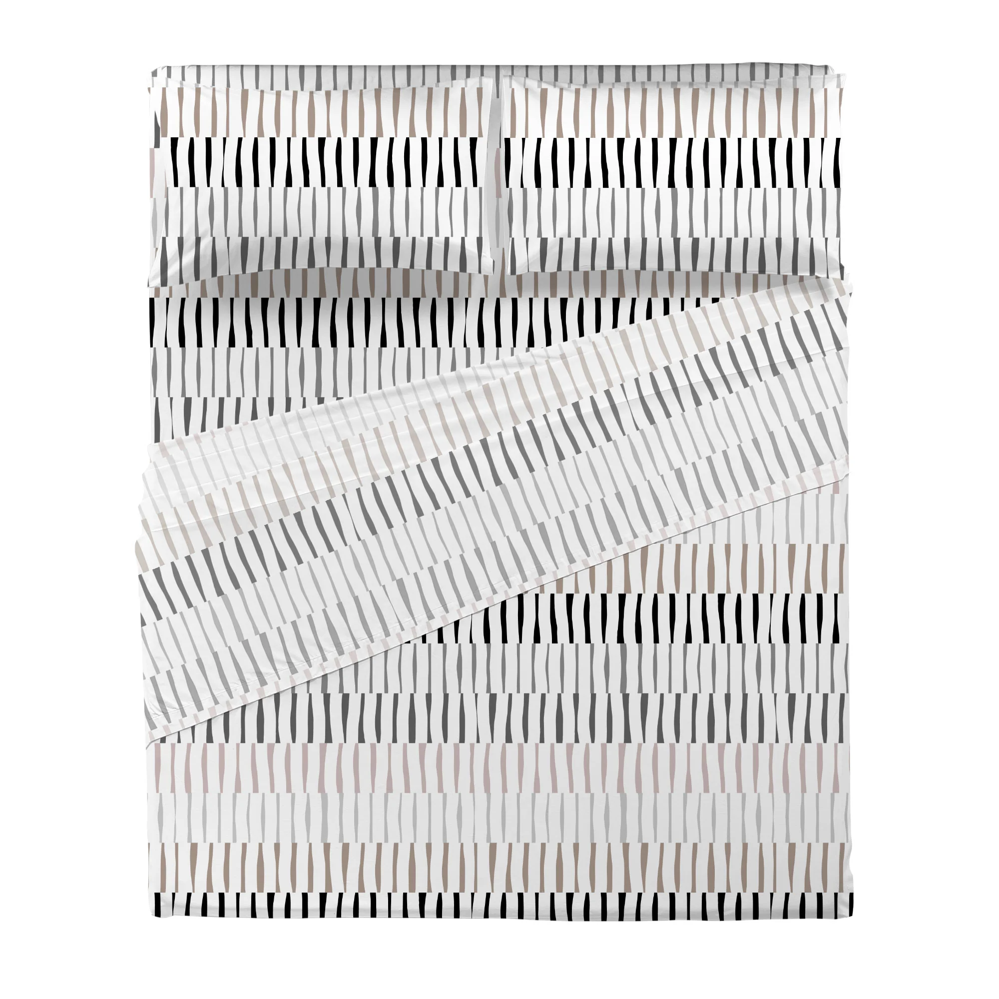 Completo Letto Matrimoniale in Cotone con Stampa Niord Grey - Image 3