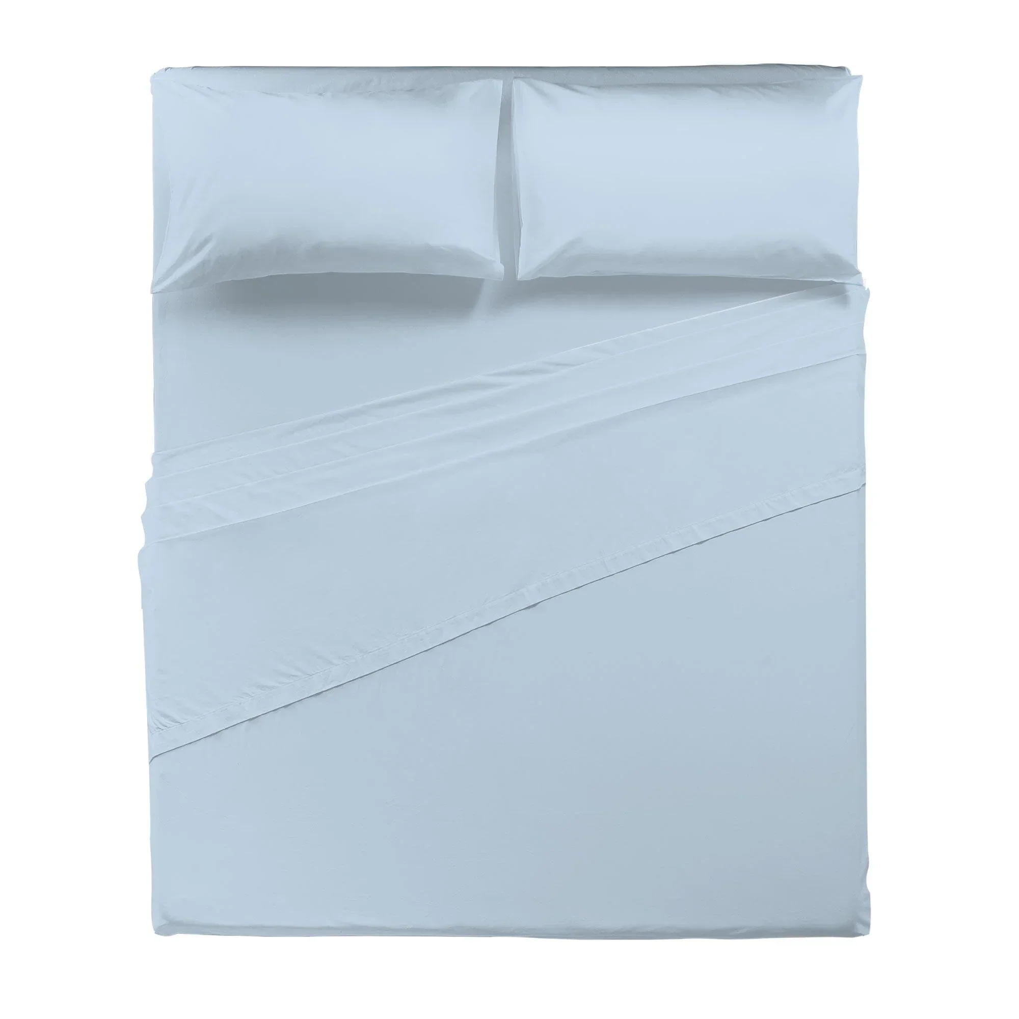 Completo Letto Matrimoniale in Microfibra Softy Yarn - Tinta Unita Azzurro - Image 3