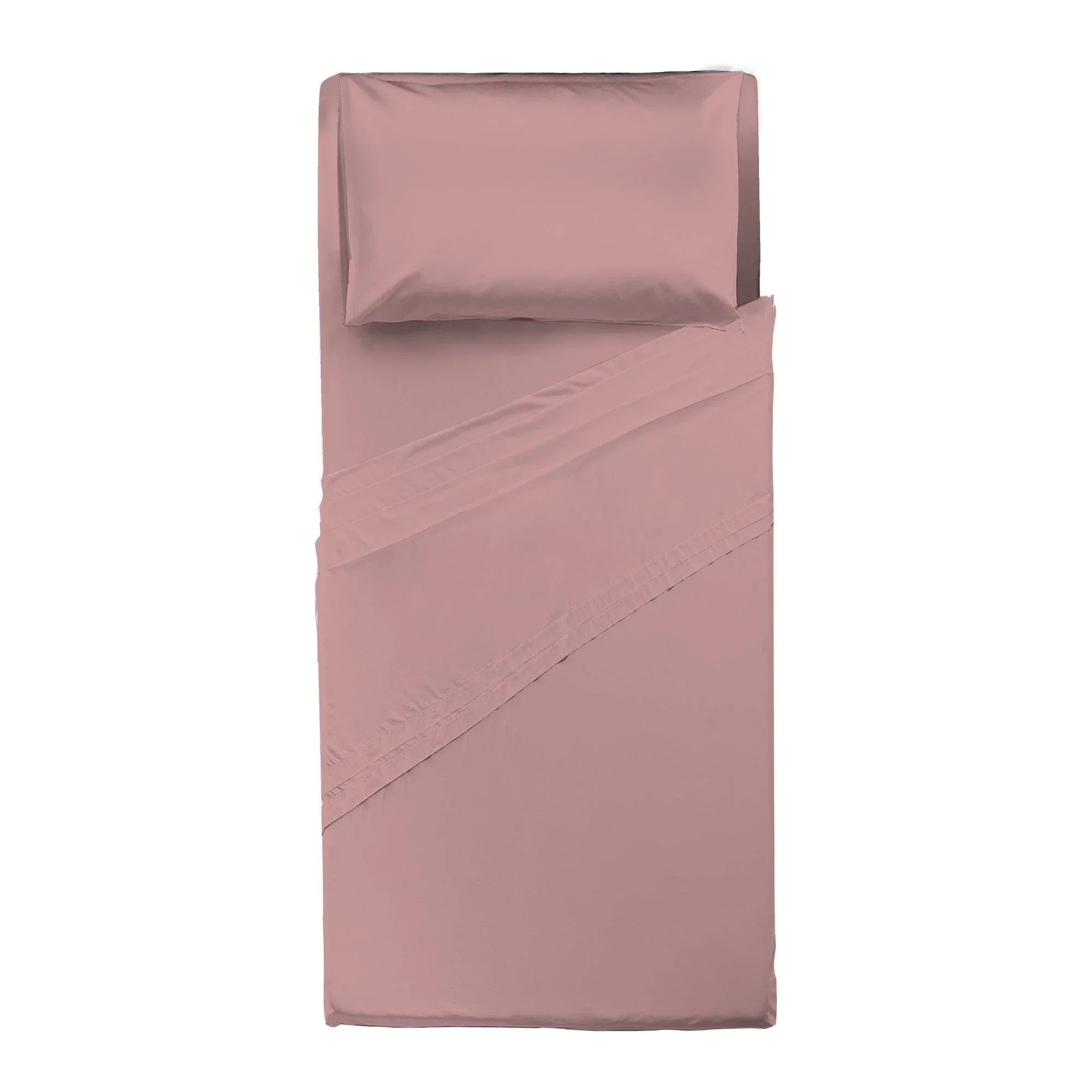 Completo Letto Matrimoniale in Microfibra Softy Yarn - Tinta Unita Mauve - Image 3