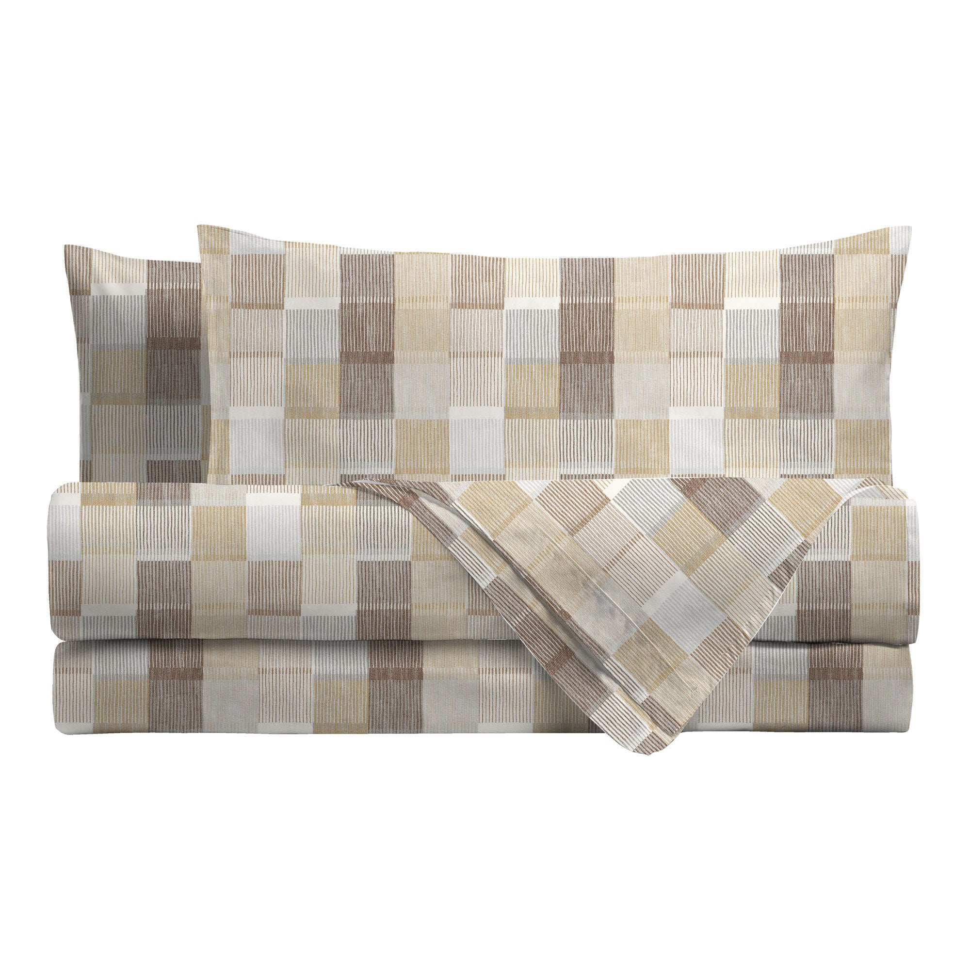 Completo Letto Matrimoniale Softy Yarn con Stampa - Fantasia Barrett Beige - Image 2