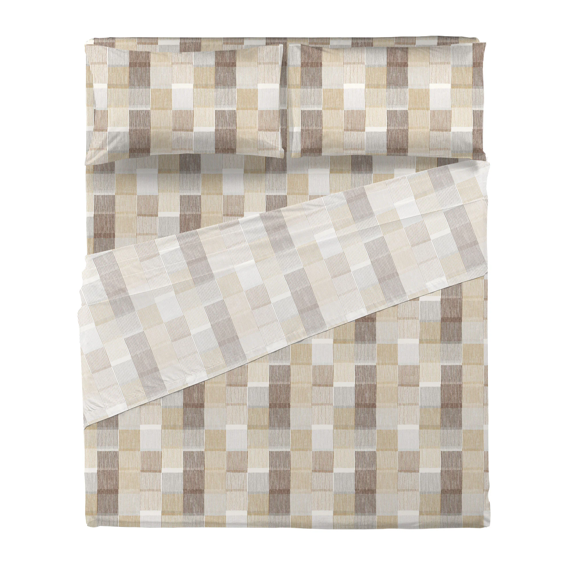Completo Letto Matrimoniale Softy Yarn con Stampa - Fantasia Barrett Beige - Image 3