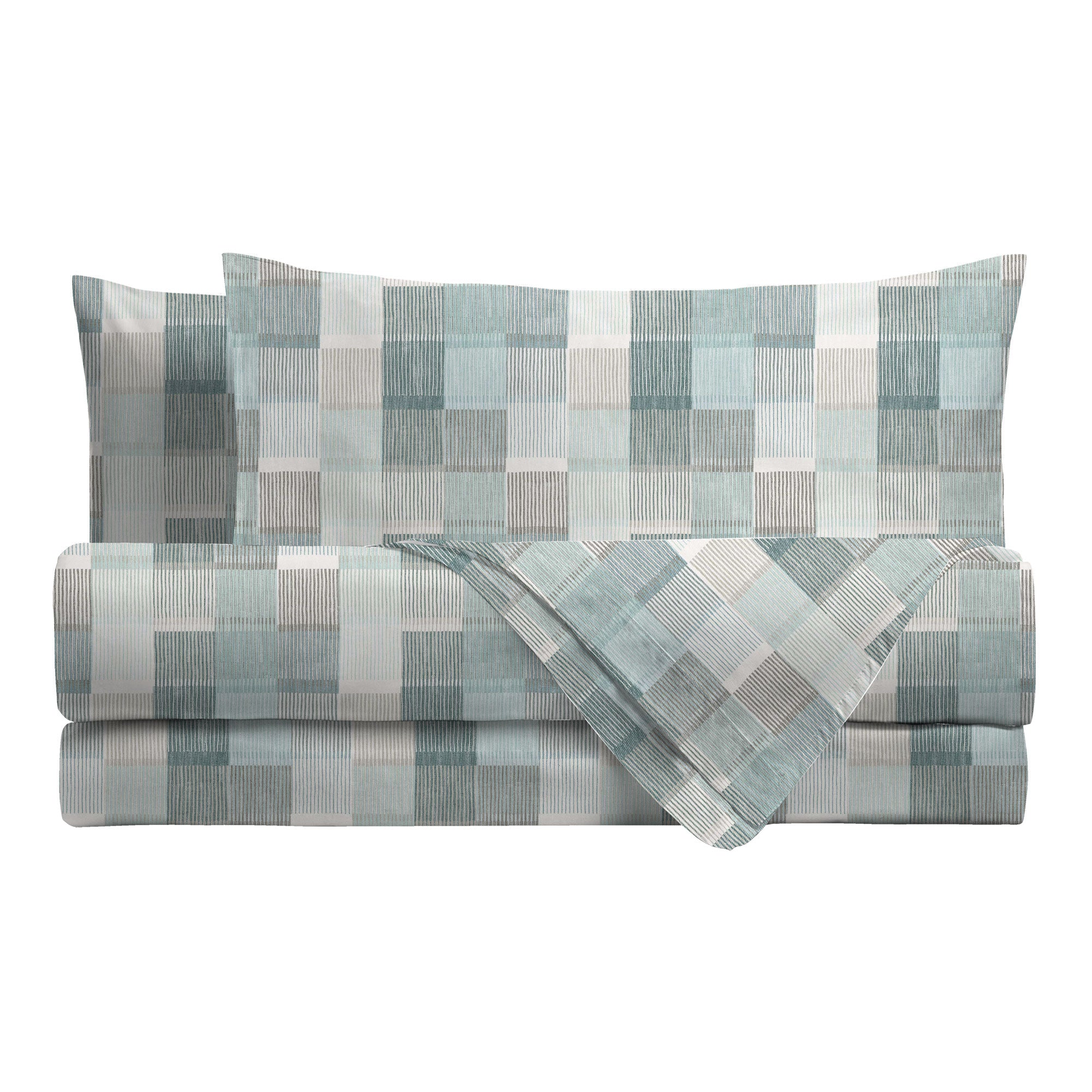 Completo Letto Matrimoniale Softy Yarn con Stampa - Fantasia Barrett Teal - Image 2
