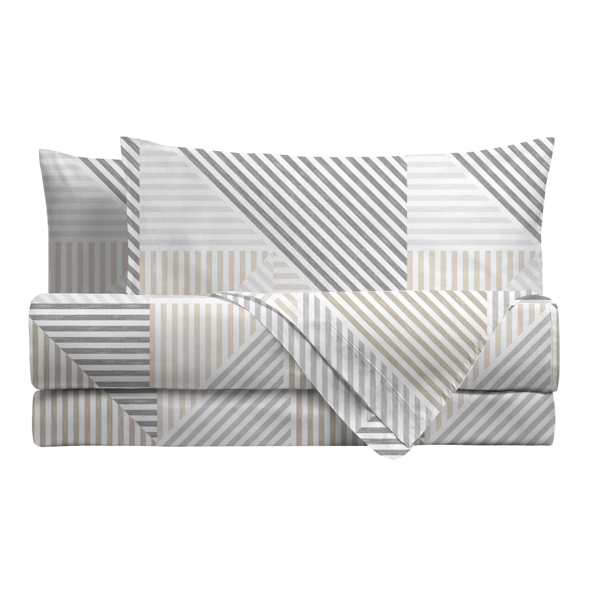 Completo Letto Matrimoniale Softy Yarn con Stampa - Fantasia Ramsey Grey - Image 2