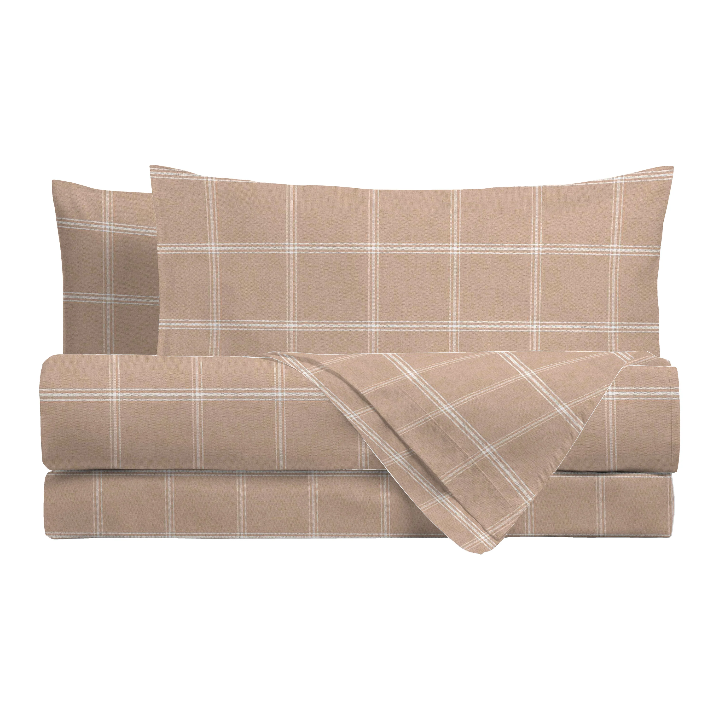 Completo Letto Piazza e Mezza con Stampa Atelier - Fantasia Efrem Beige