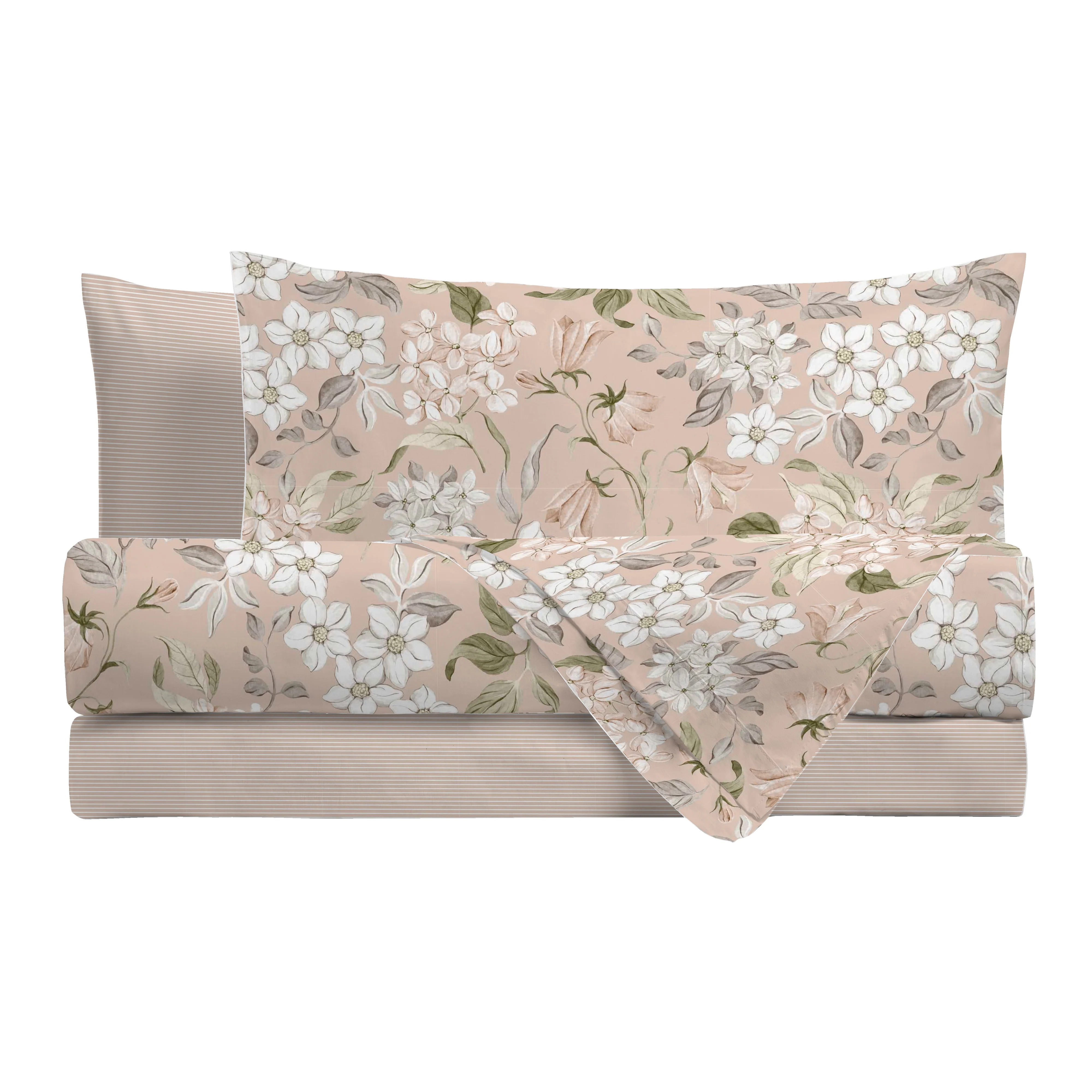 Completo Letto Singolo con Stampa Atelier - Fantasia Blair Beige