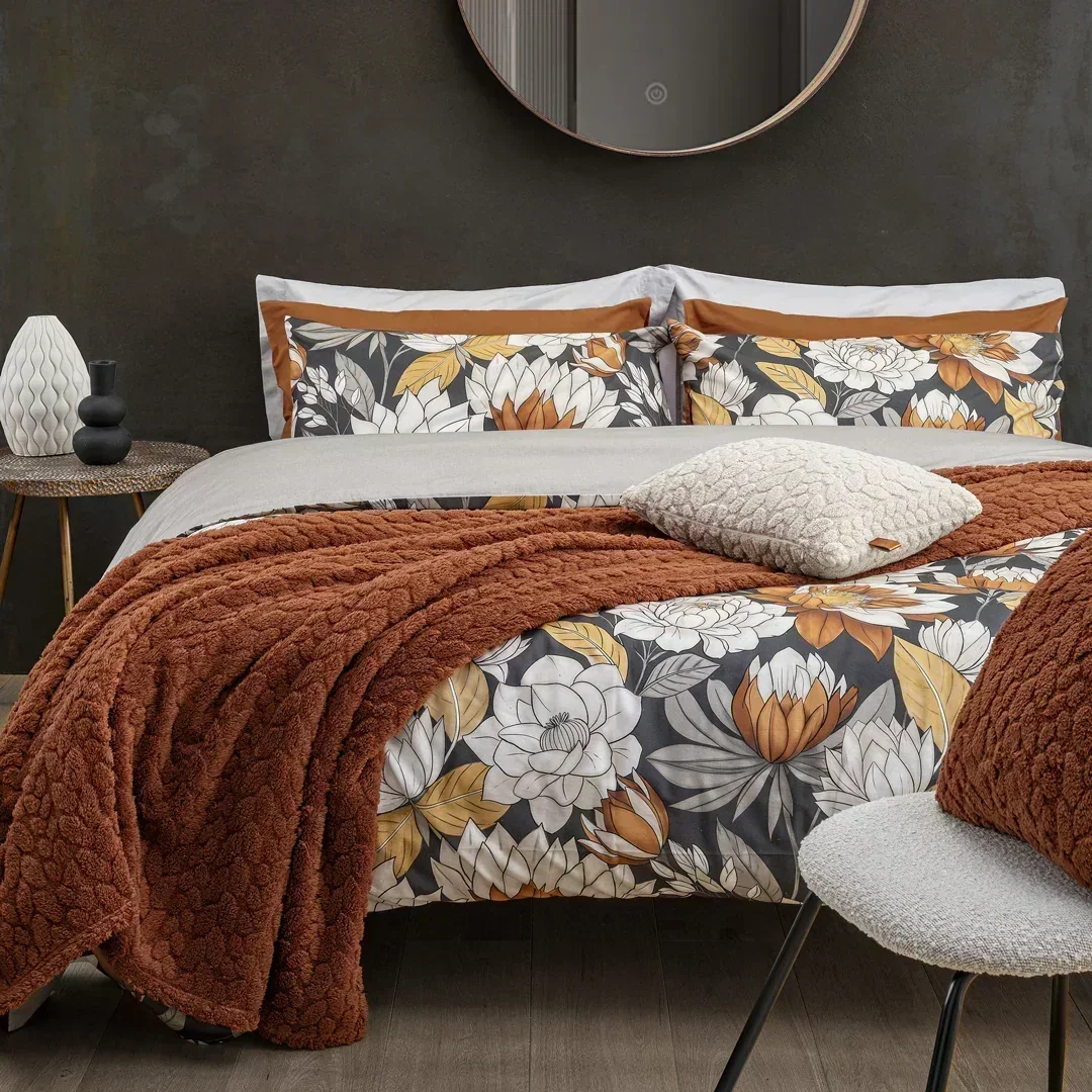 Completo Letto Singolo con Stampa - Fantasia Brandy Colette Grigio Scuro - Image 3