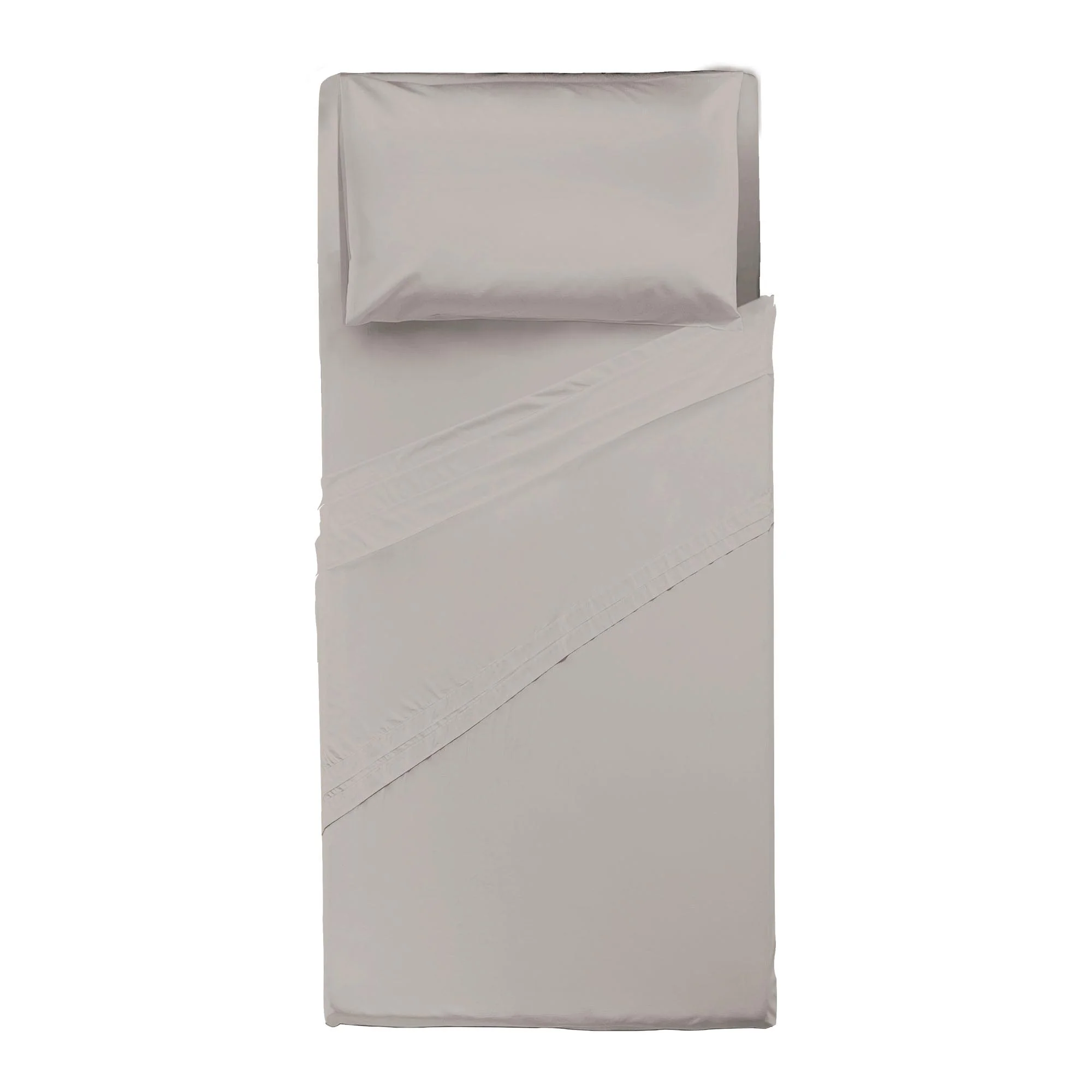 Completo Letto Singolo in Cotone Atelier Fragrance Tinta Unita Ash Grey - Image 3