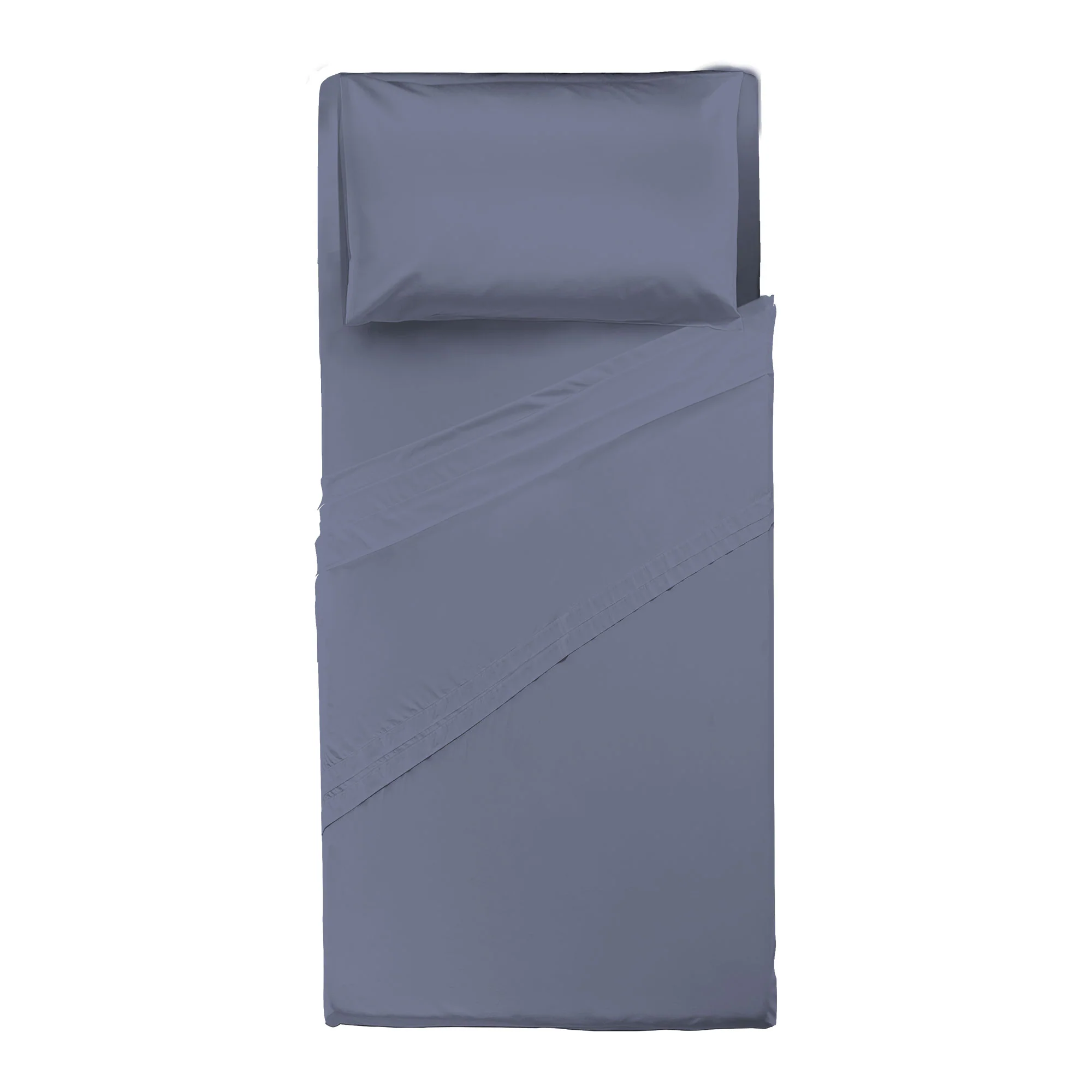 Completo Letto Singolo in Cotone Atelier Fragrance Tinta Unita Blue - Image 3