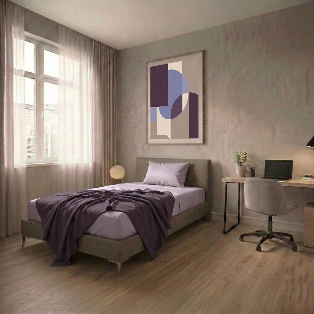 Completo Letto Singolo in Cotone Atelier Fragrance Tinta Unita Lilac