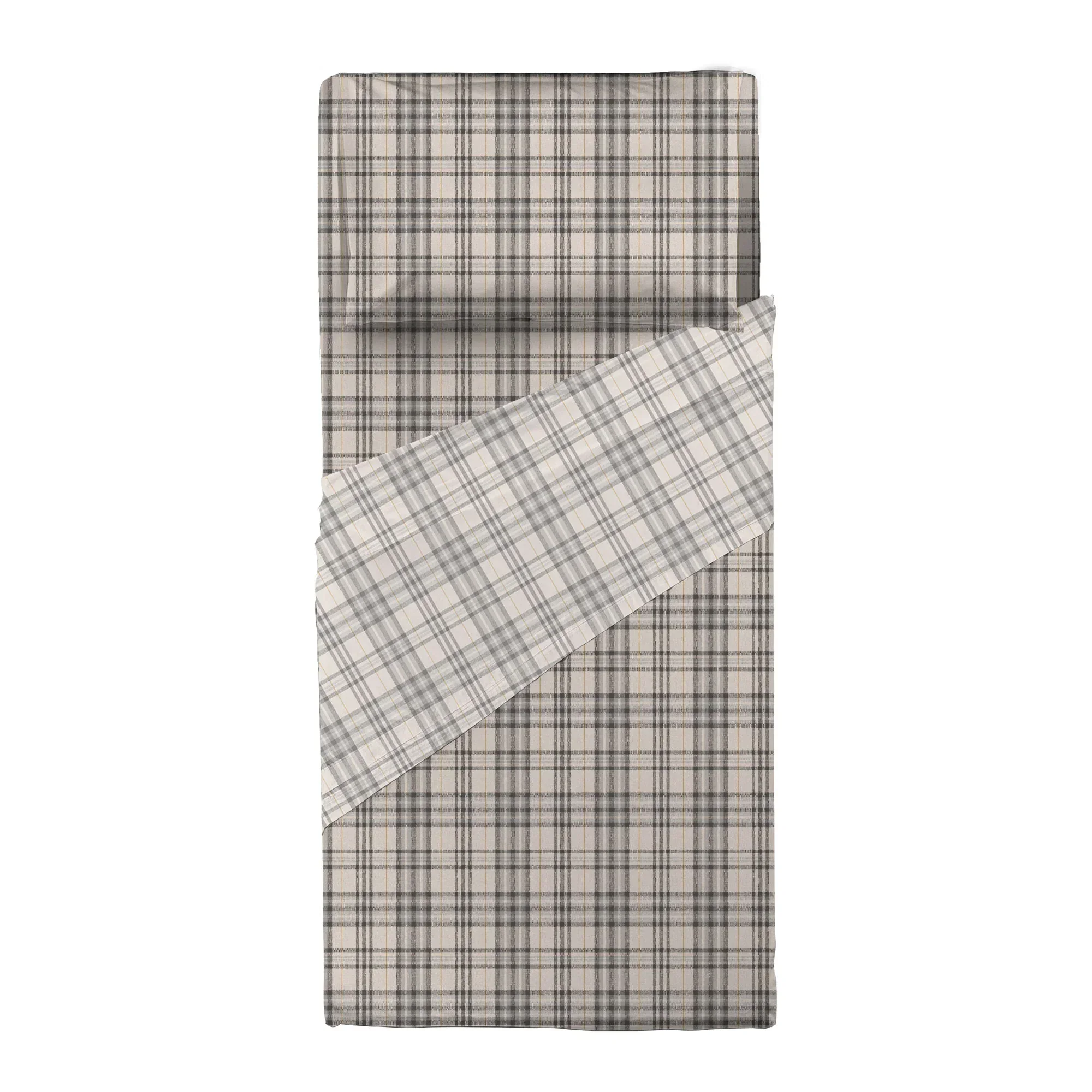 Completo Letto Singolo in Cotone con Stampa - Fantasia Himalayan Home Kody Grey - Image 2