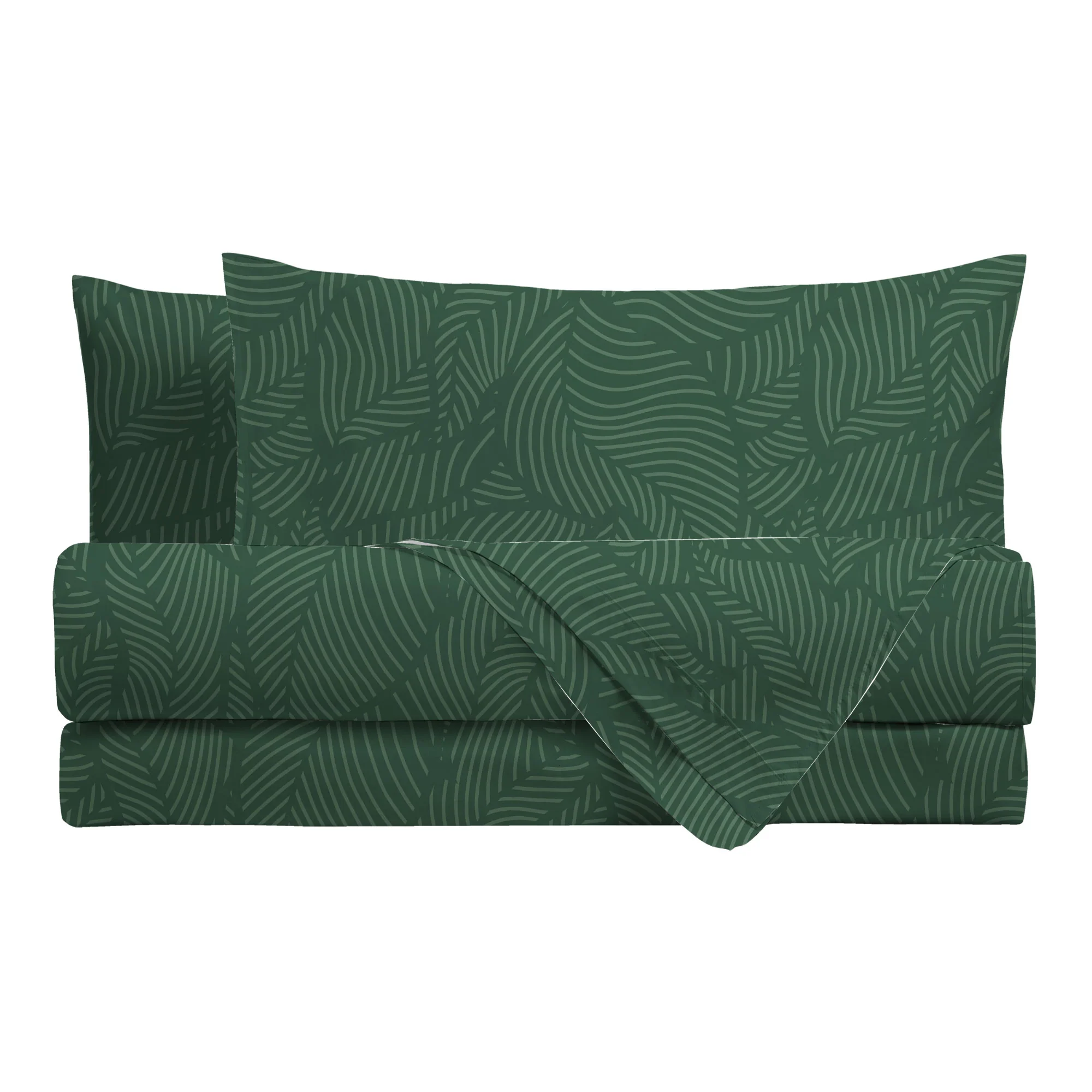 Completo Letto Singolo in Cotone con Stampa Gylfe Green - Image 2