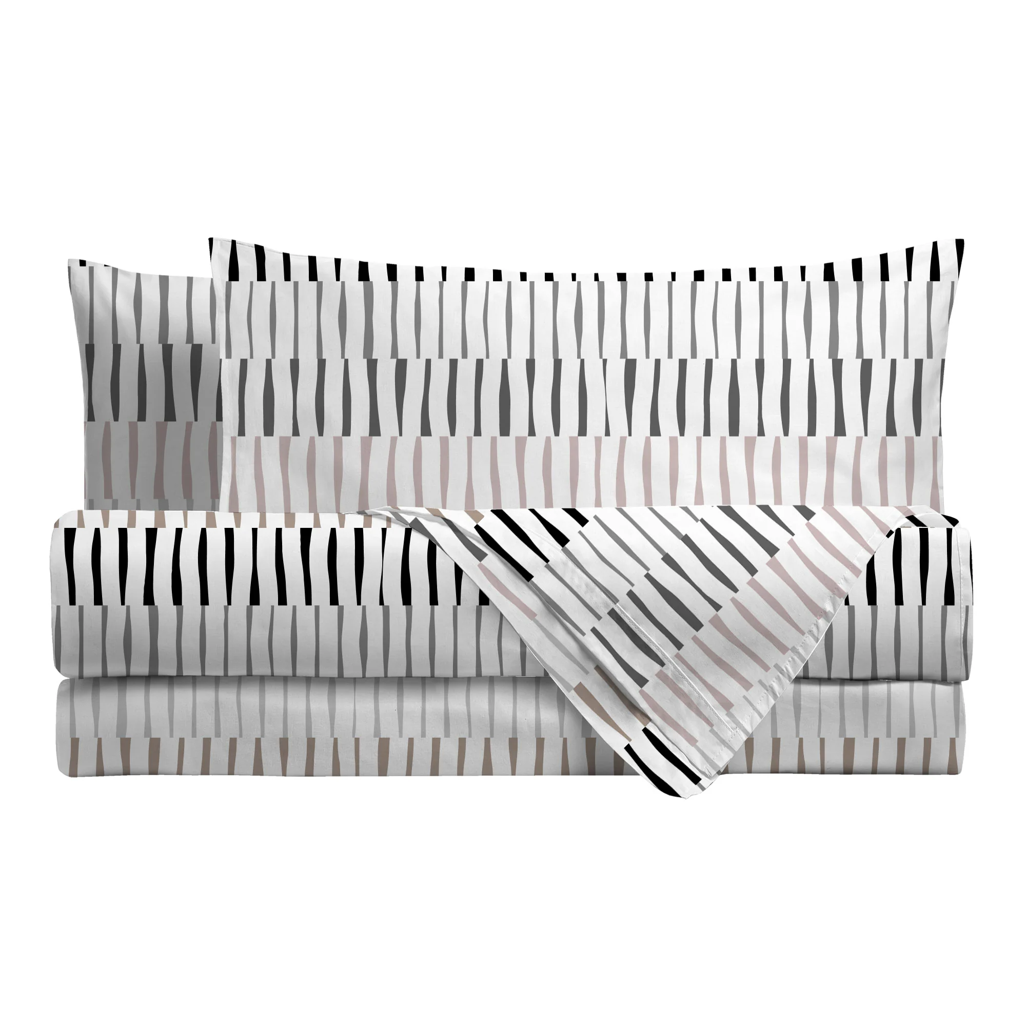Completo Letto Singolo in Cotone con Stampa Niord Grey - Image 2