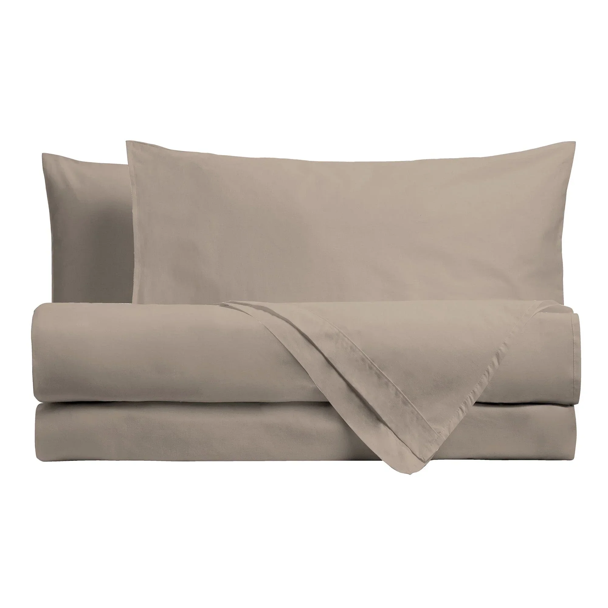 Completo Letto Singolo in Microfibra Softy Yarn - Tinta Unita Tortora - Image 3