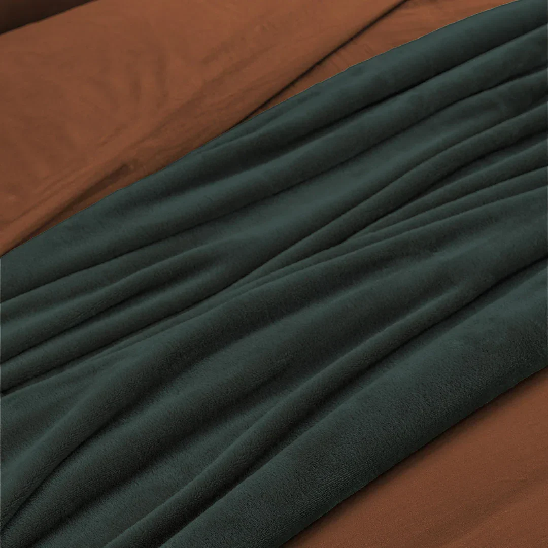Coperta 250x200cm Whisky Tinta Unita Ottanio - Image 3