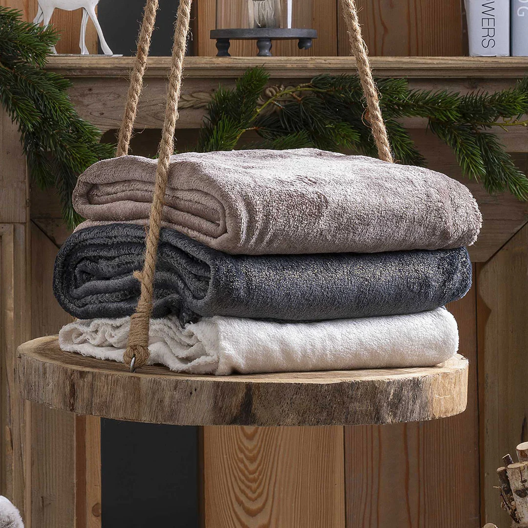 Coperta Everest 150x200 cm Himalayan Home Tinta Unita Beige - Image 2