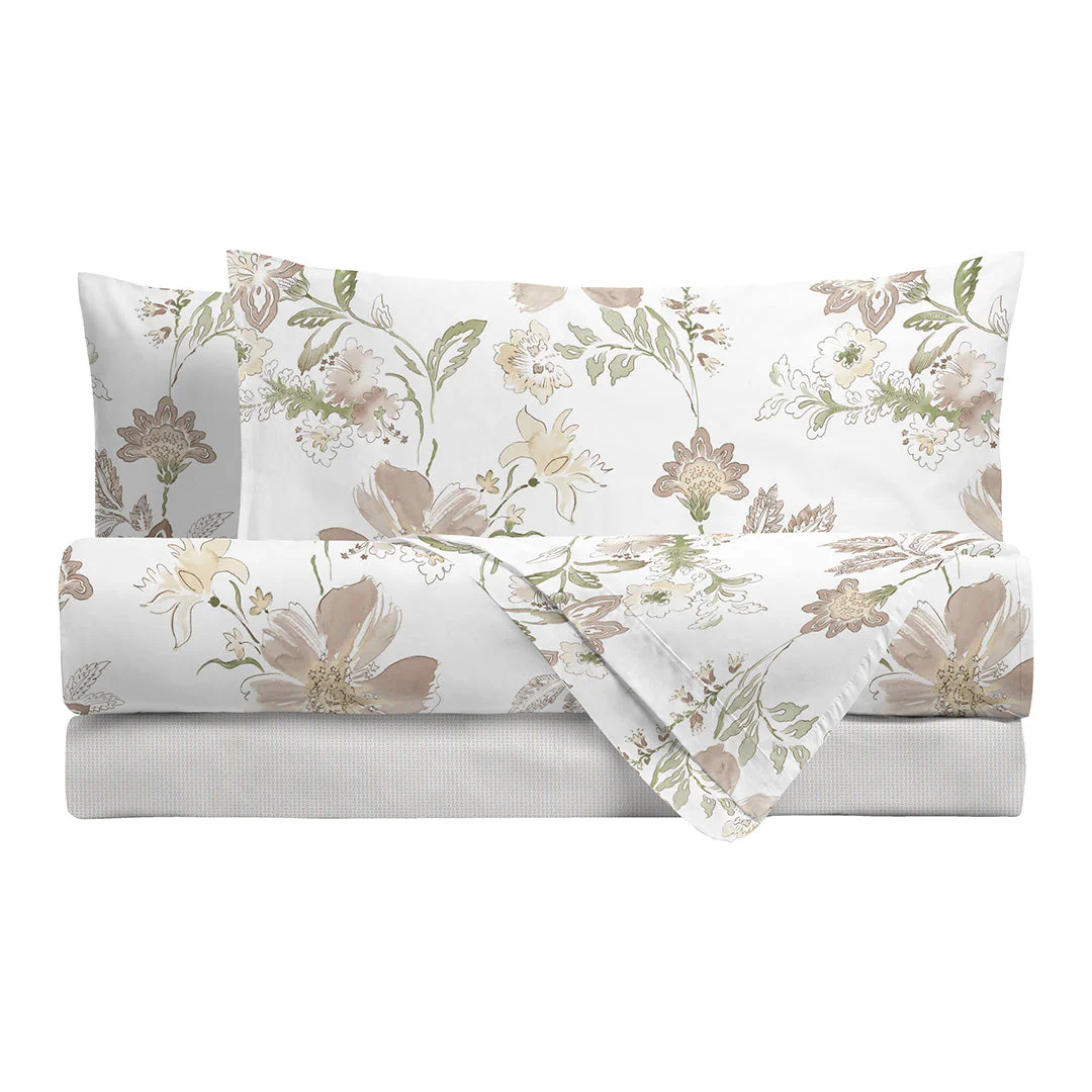 Di Maestro Completo Letto Stampato  Matrimoniale Amal Beige