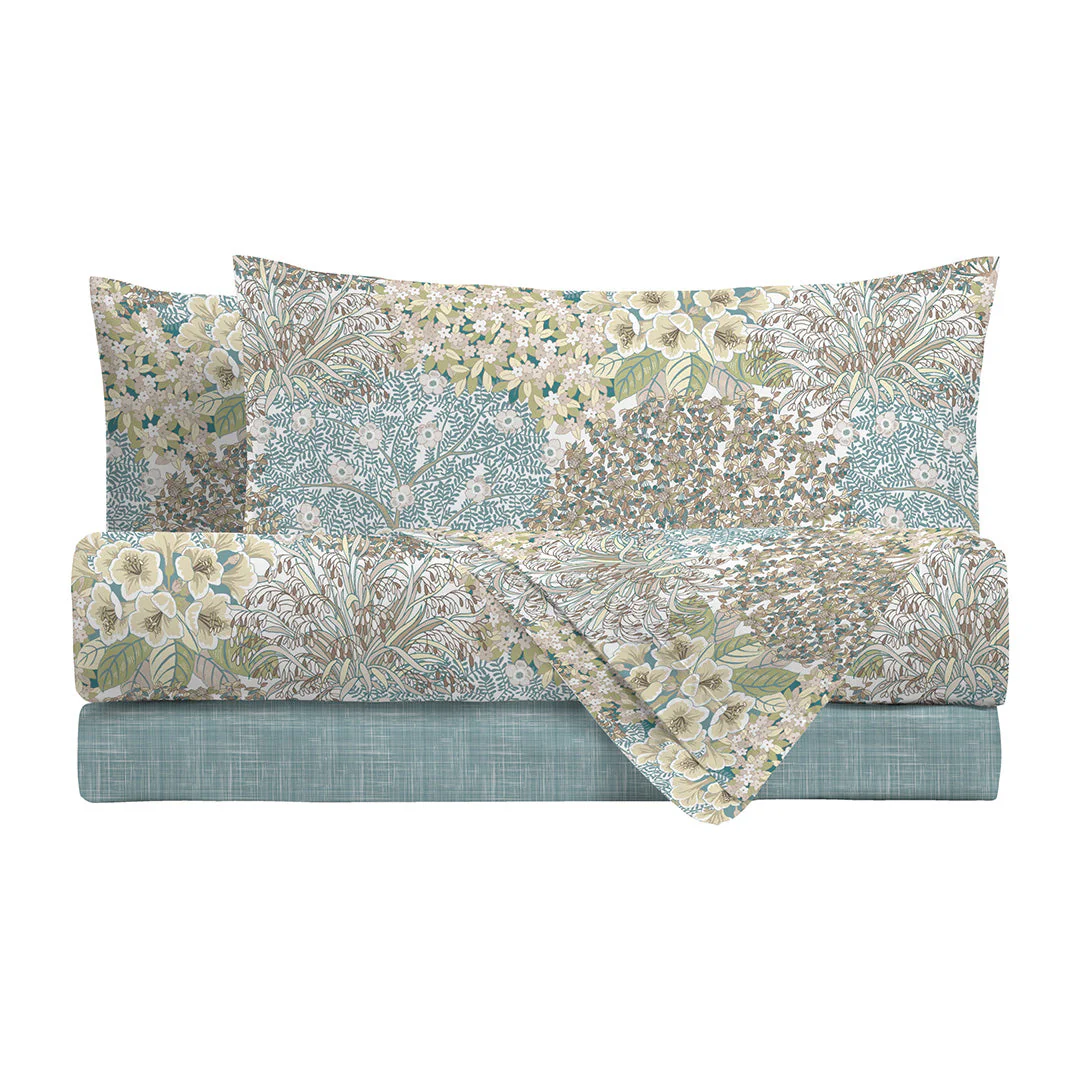Di Maestro Completo Letto Stampato  Matrimoniale Danielle Teal