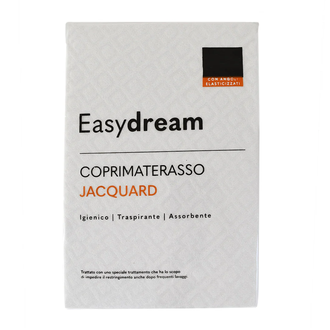 EasyDream Coprimaterasso Piazza e Mezza 125x200 in Spugna Jacquard Tinta Unita Optical White - Image 2