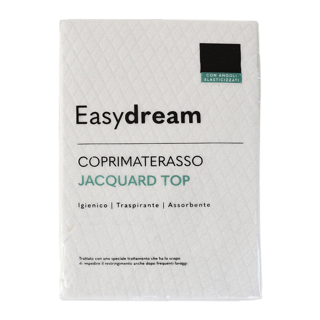 EasyDream Coprimaterasso Piazza e Mezza 125x200 in Spugna Jacquard Top Tinta Unita Optical White - Image 2