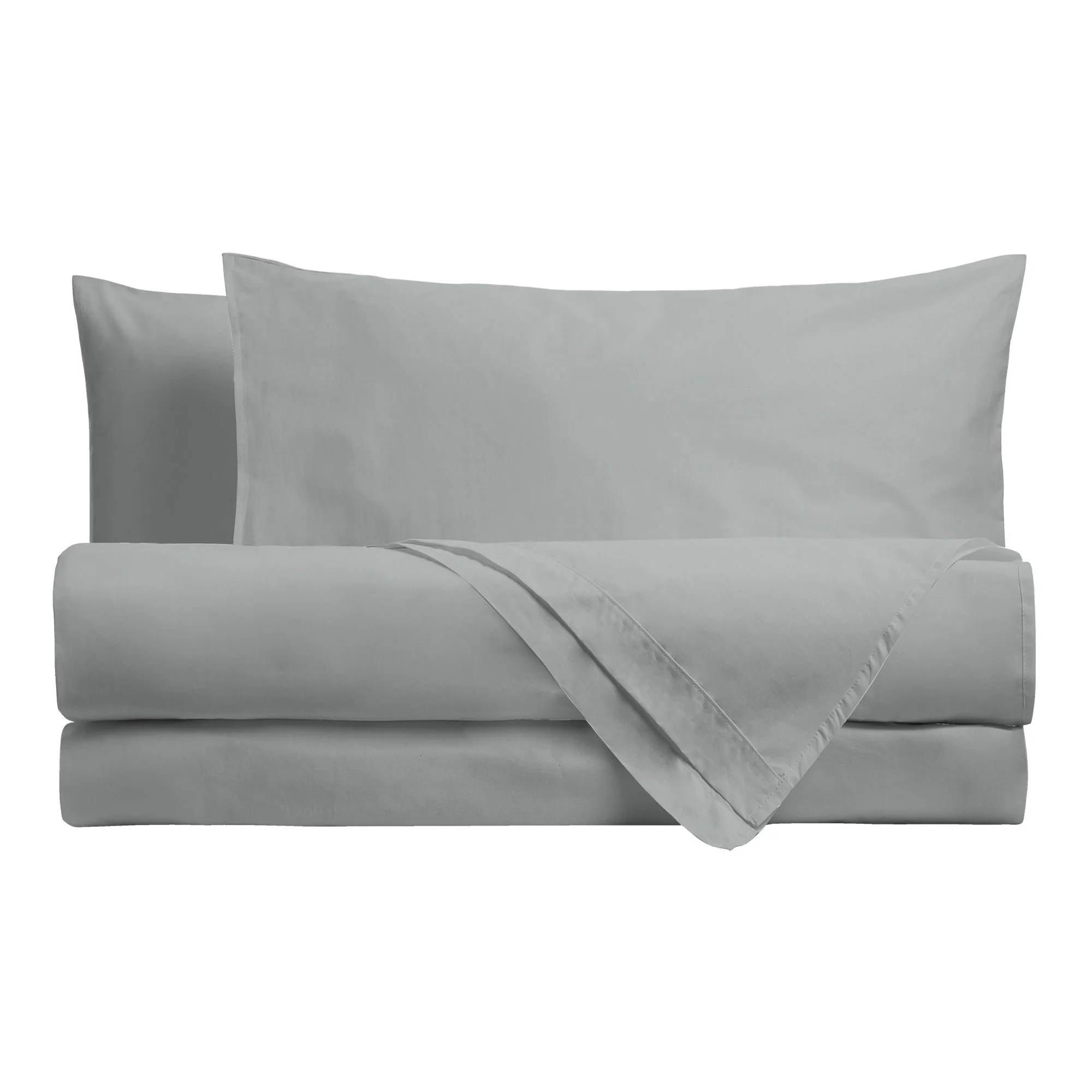 Happidea Completo Letto Matrimoniale in Cotone Tinta Unita Pearl - Image 2