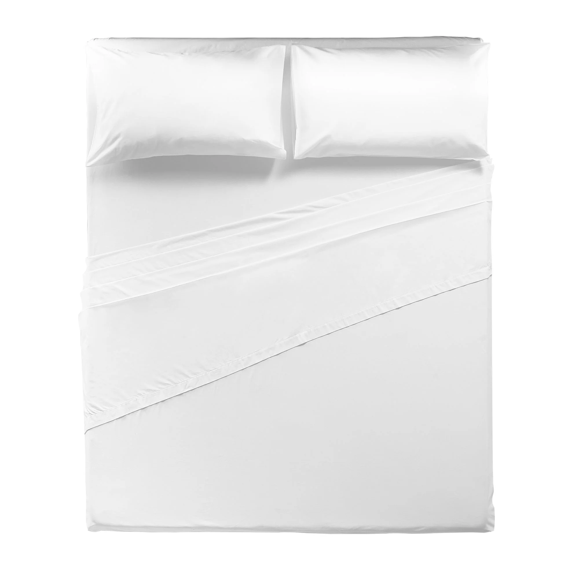Happidea Completo Letto Matrimoniale in Cotone Tinta Unita White - Image 3