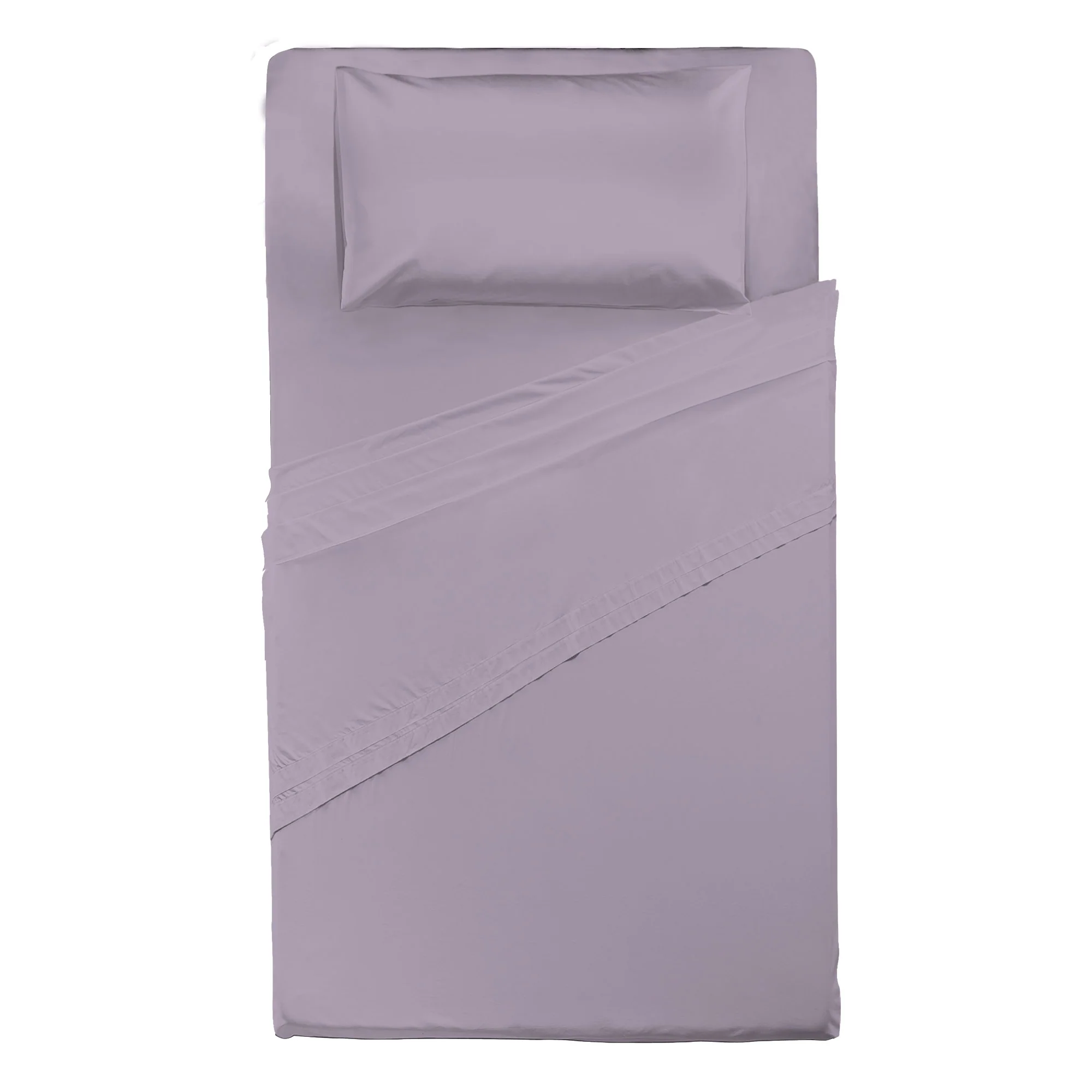 Happidea Completo Letto Piazza e Mezza in Cotone Tinta Unita Glicine - Image 3