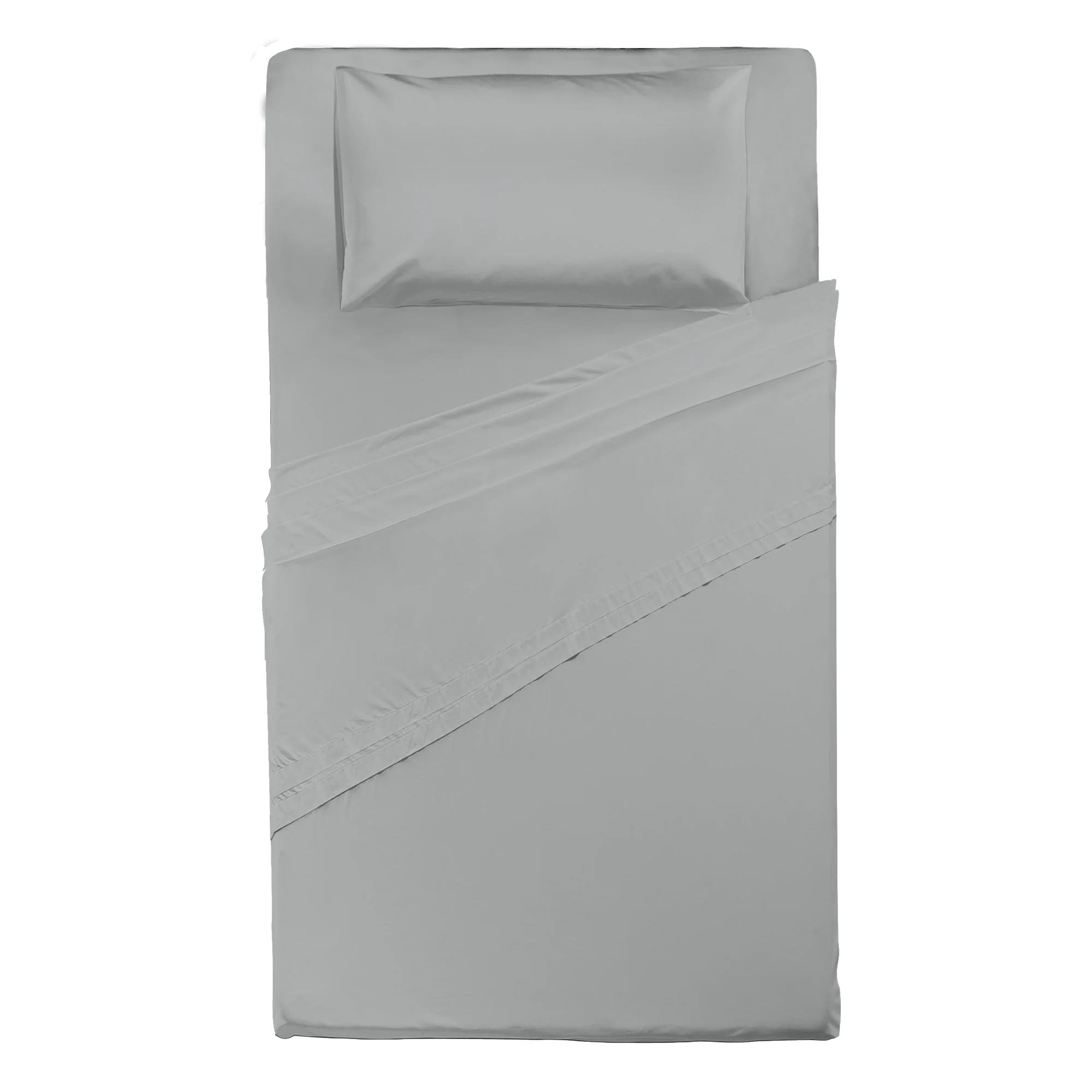 Happidea Completo Letto Piazza e Mezza in Cotone Tinta Unita Pearl - Image 3