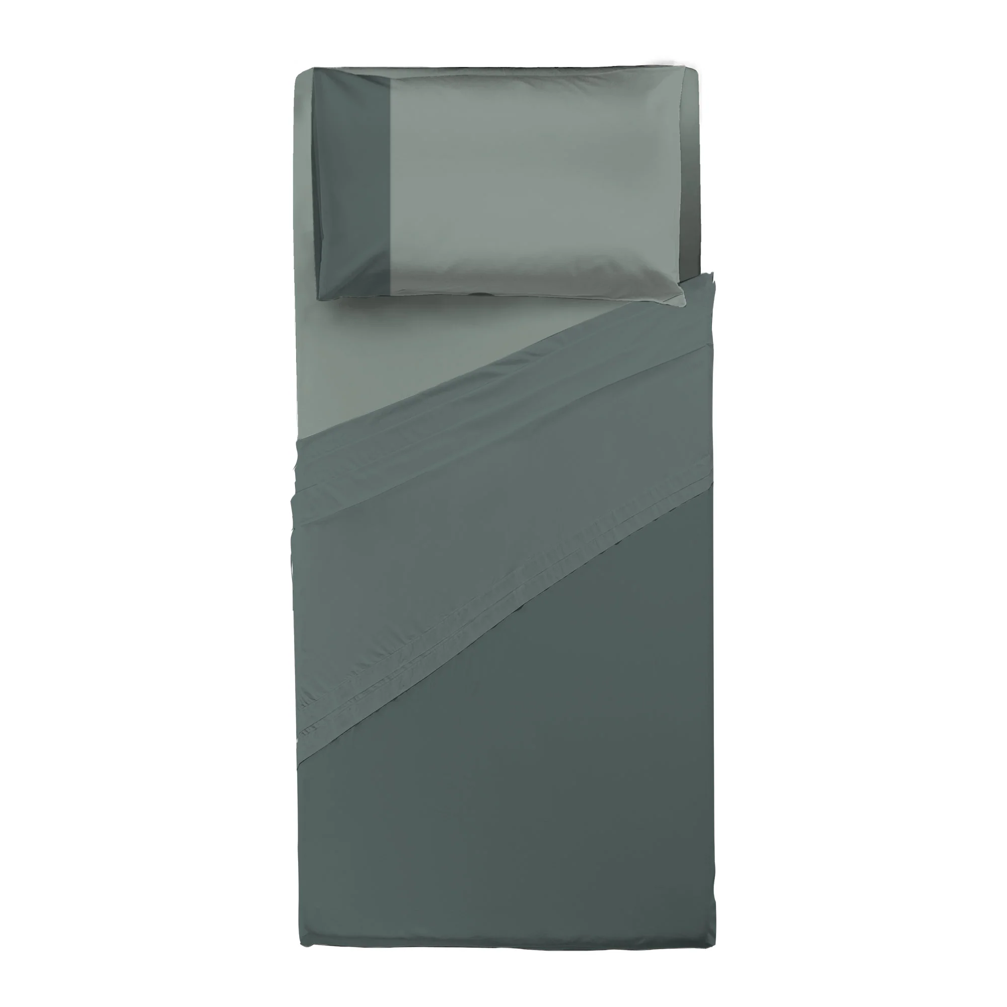 Happidea Completo Letto Singolo in Cotone Bicolore Foresta/Salvia - Image 2