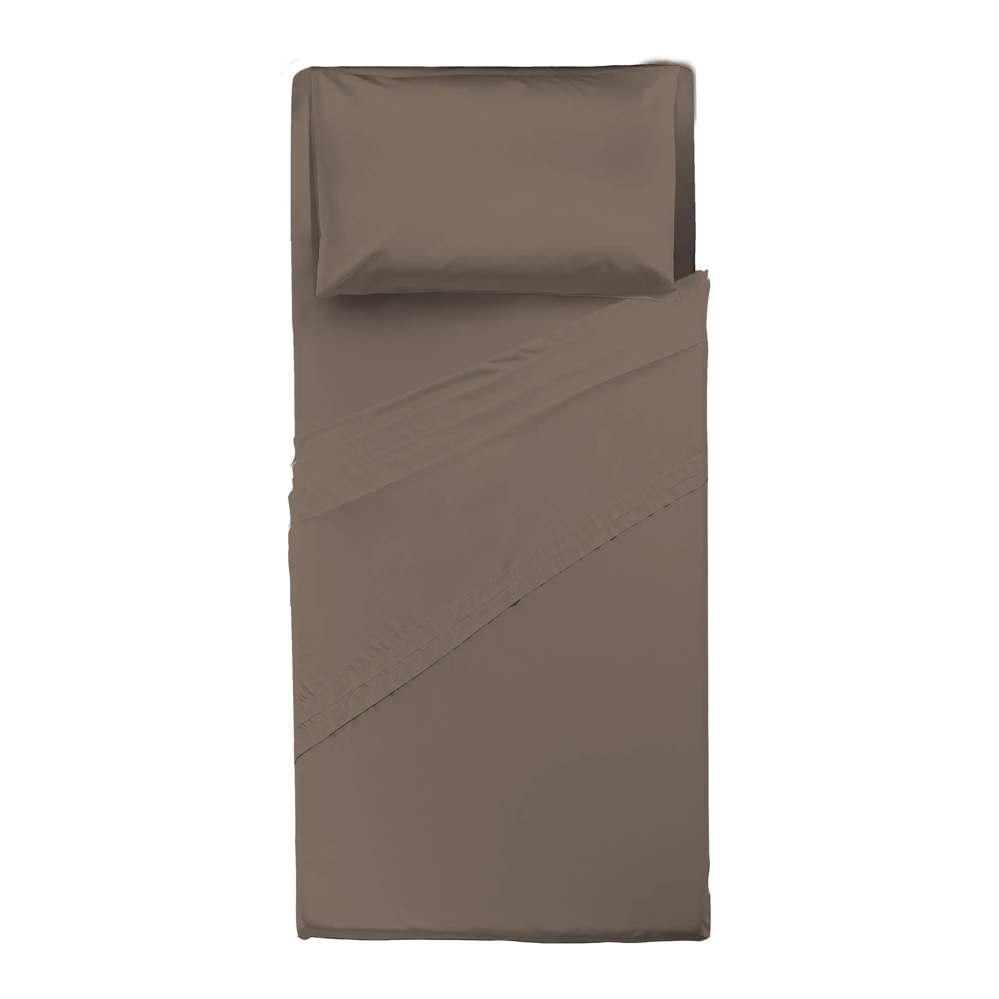 Happidea Completo Letto Singolo in Cotone Tinta Unita Biscotto - Image 2