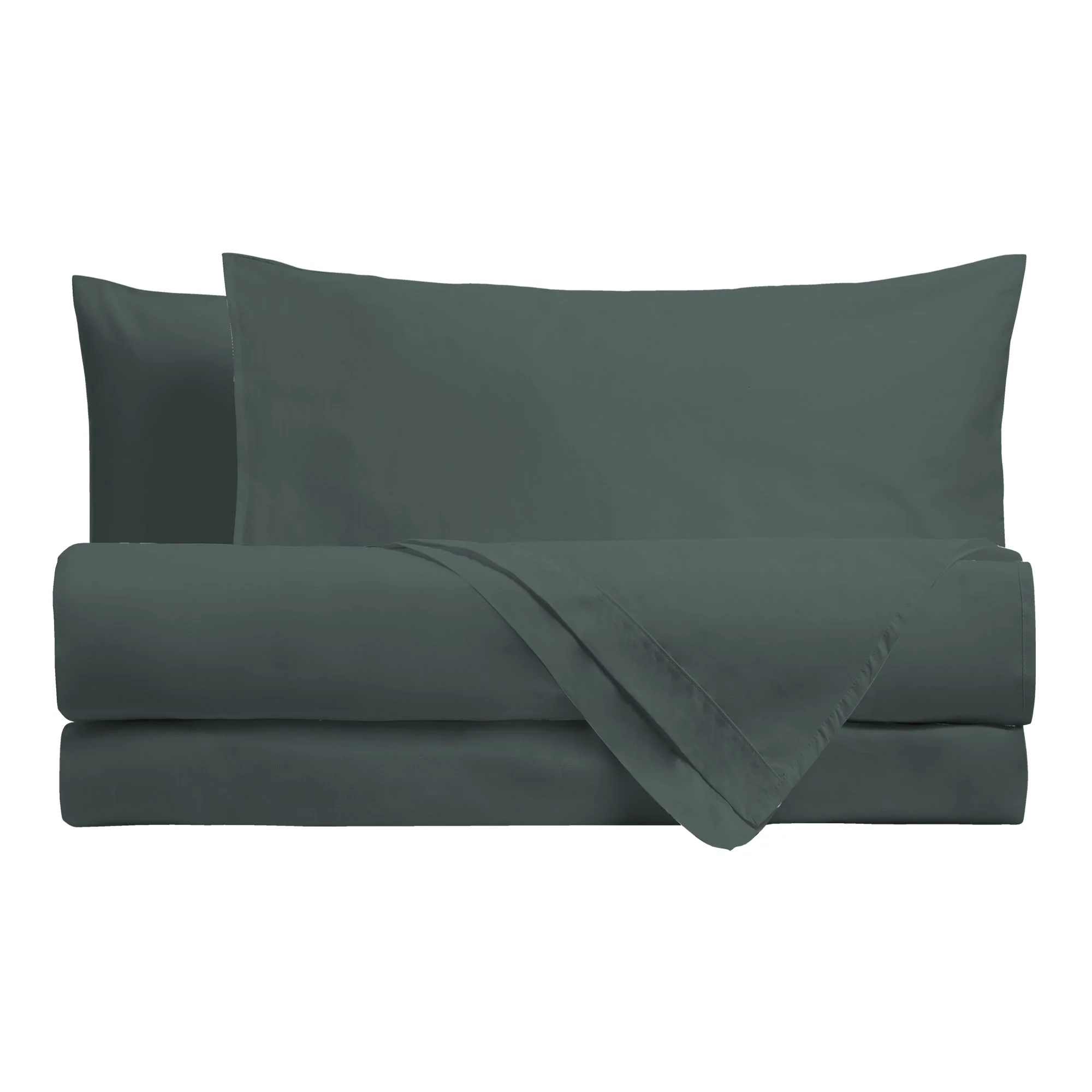 Happidea Completo Letto Singolo in Cotone Tinta Unita Foresta