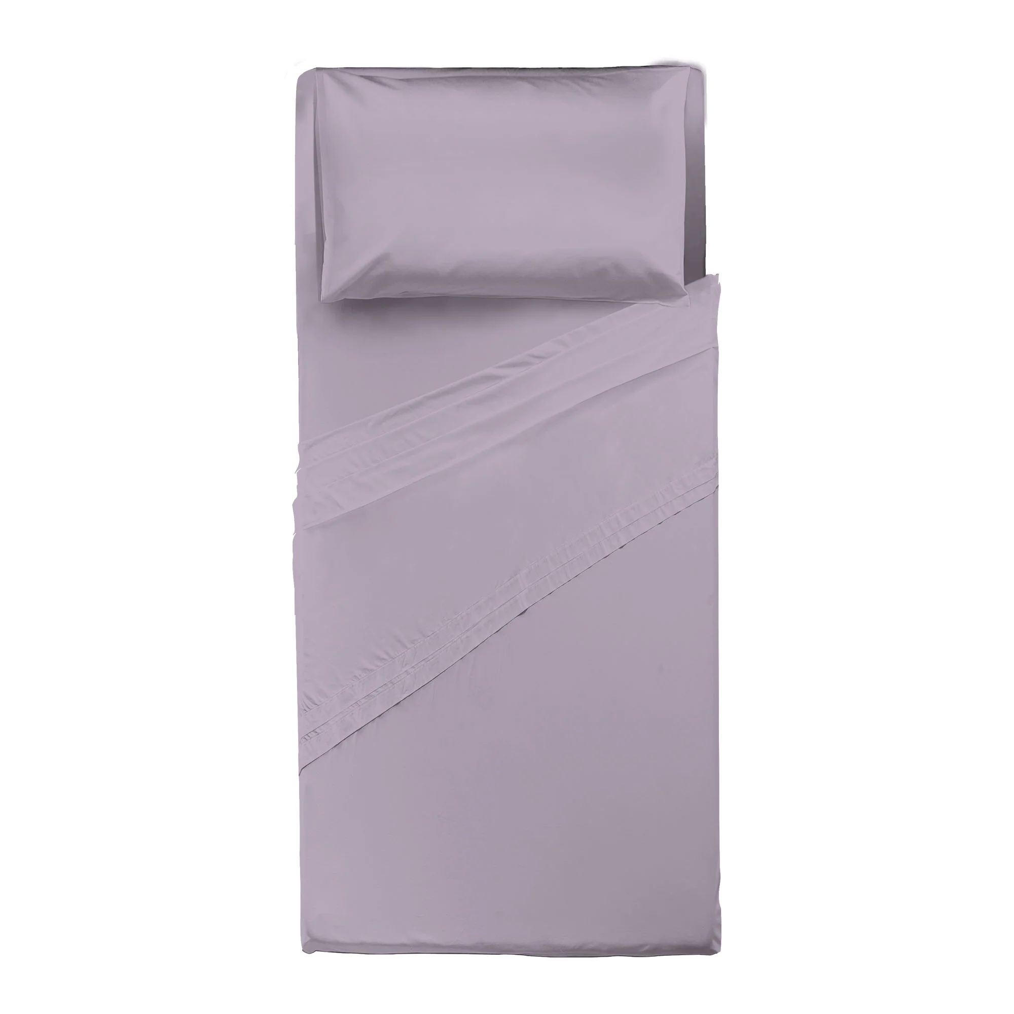 Happidea Completo Letto Singolo in Cotone Tinta Unita Glicine - Image 2
