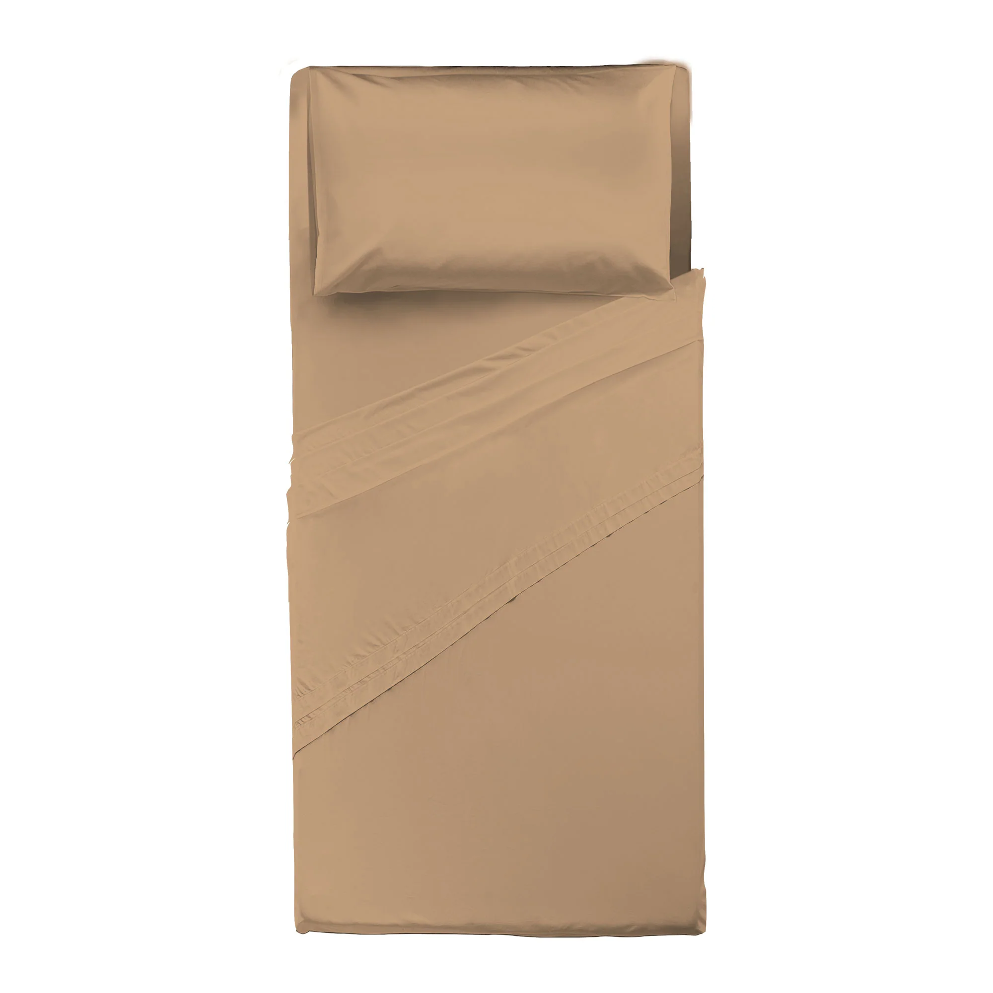 Happidea Completo Letto Singolo in Cotone Tinta Unita Ochre - Image 2