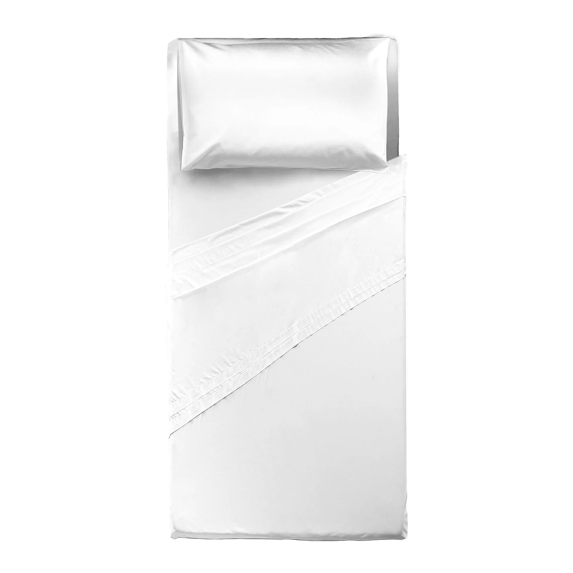 Happidea Completo Letto Singolo in Cotone Tinta Unita White - Image 2