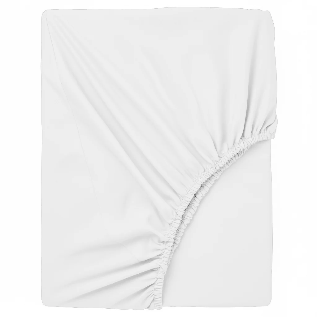 Happidea Lenzuolo Sotto con Angoli Piazza e Mezza in Cotone Tinta Unita White