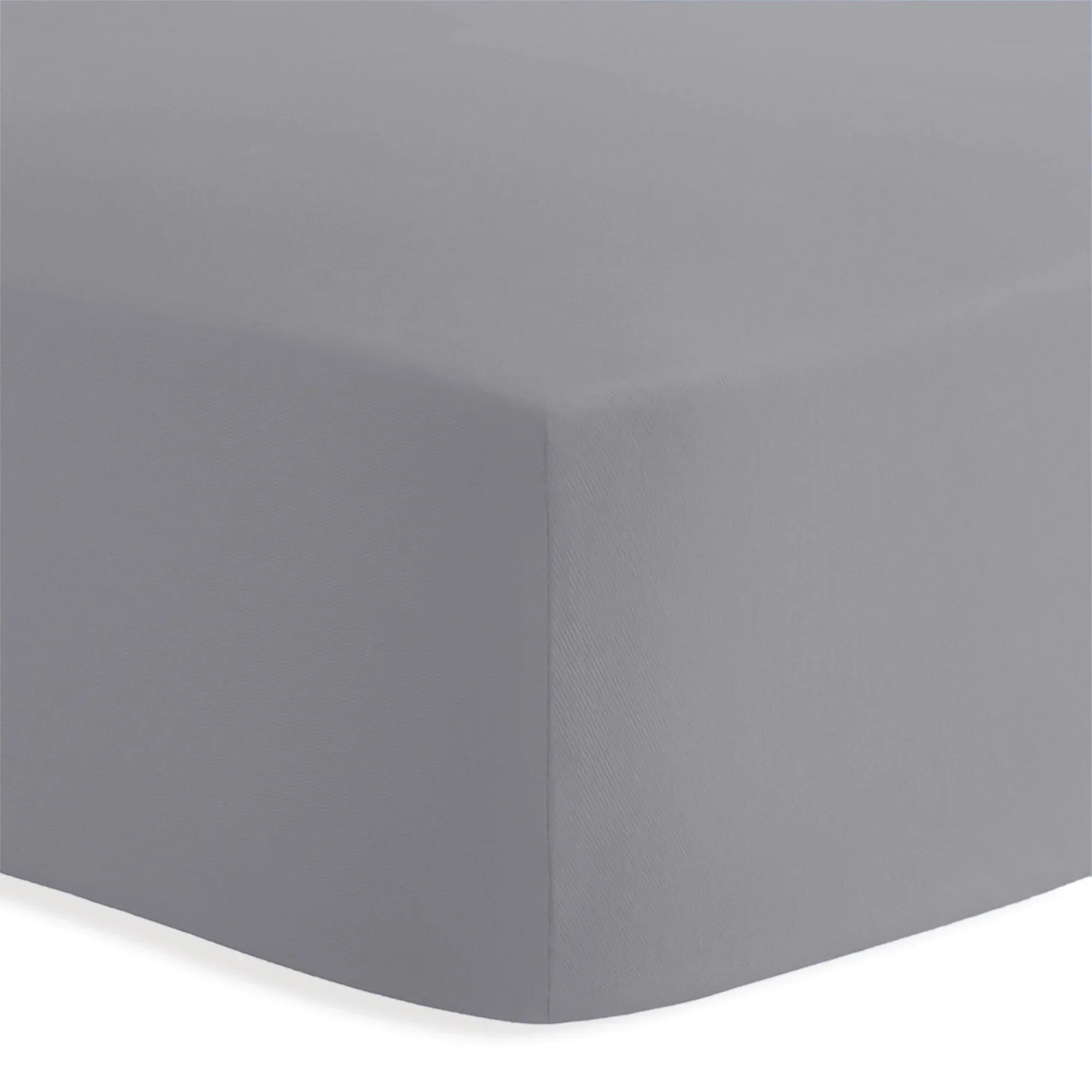 Lenzuolo Sotto con Angoli Piazza e Mezza in Cotone Tinta Unita Light Grey - Image 3
