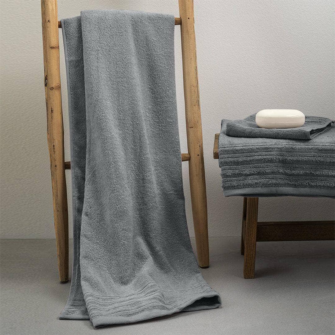 LUXURY COLLECTION DI MAESTRO Asciugamano Telo Doccia in Spugna 90x140 Tinta Unita Grigio