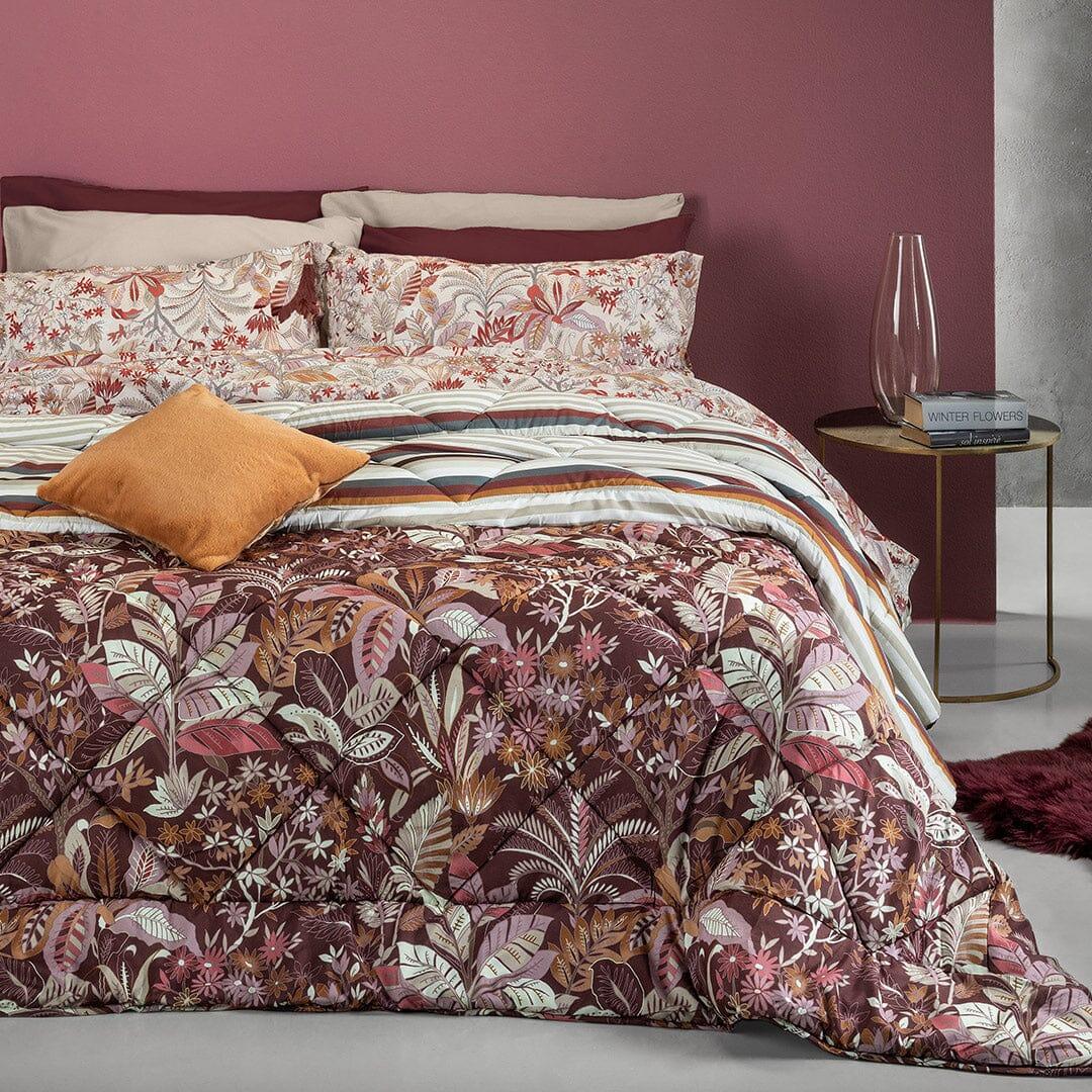 LUXURY COLLECTION DI MAESTRO Trapunta Matrimoniale Soffice 260x260 cm con Stampa - Fantasia Thais Burgundy - Image 3