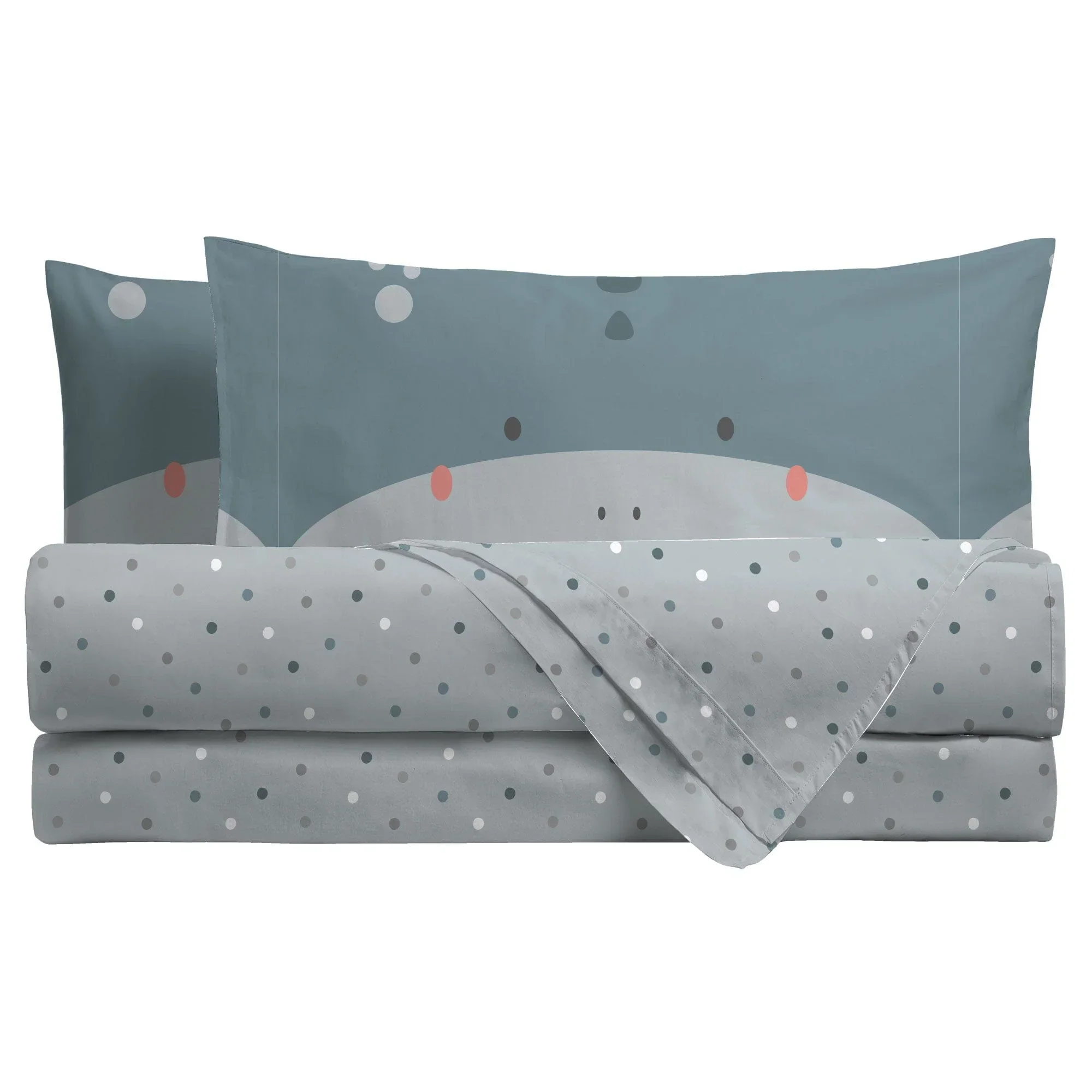 Parure Copripiumino Singolo con Stampa - Fantasia Funny Dragon Teal - Image 2