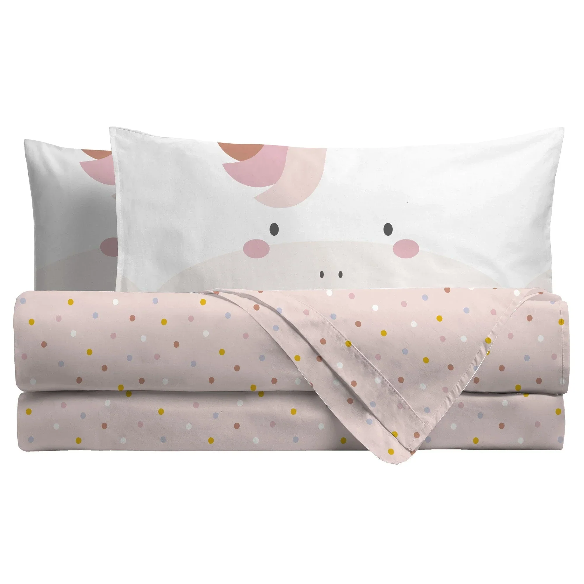 Parure Copripiumino Singolo con Stampa - Fantasia Funny Unicorn Pink - Image 2