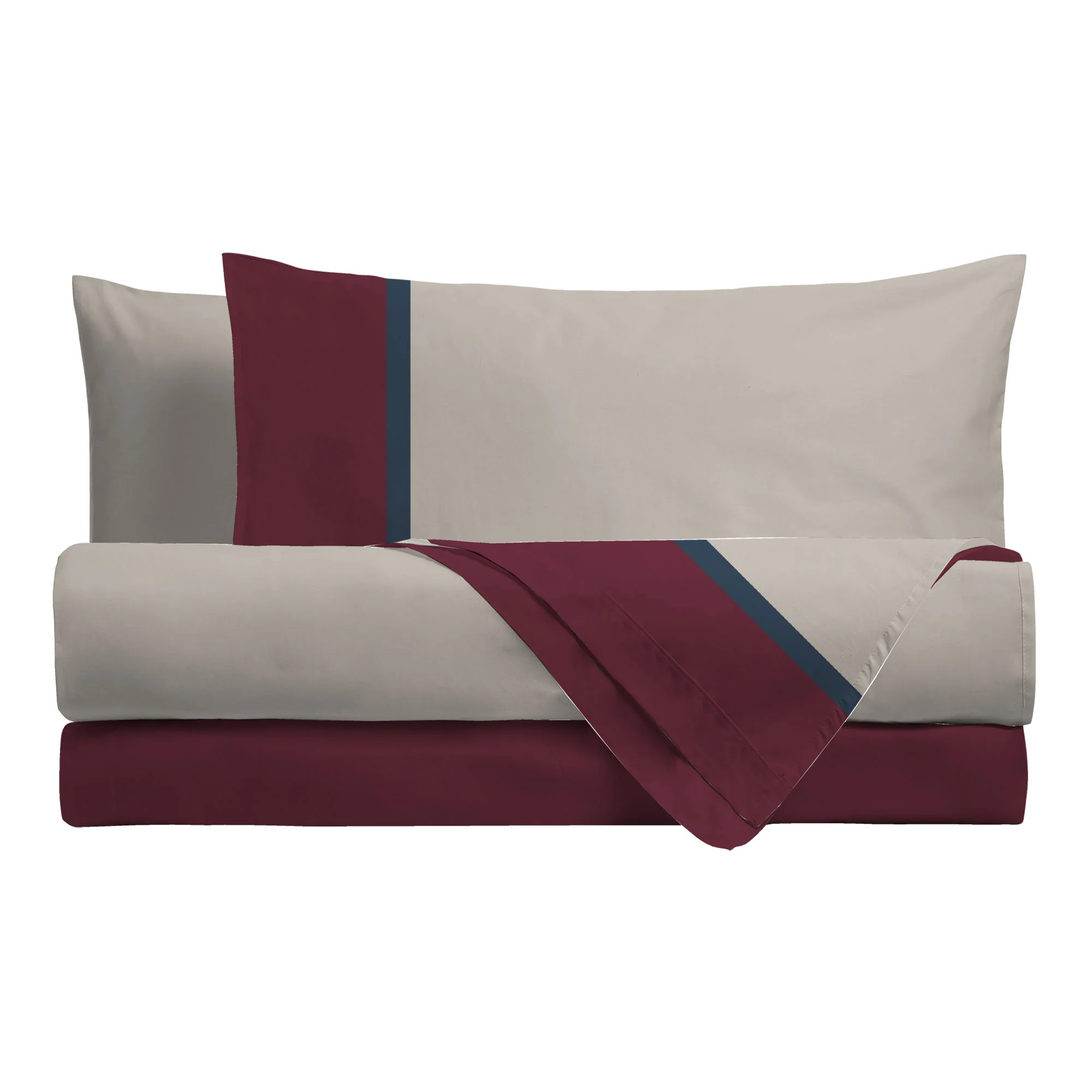 Parure Copripiumino Singolo - Fantasia Tricolor Gin Bordeaux - Image 2