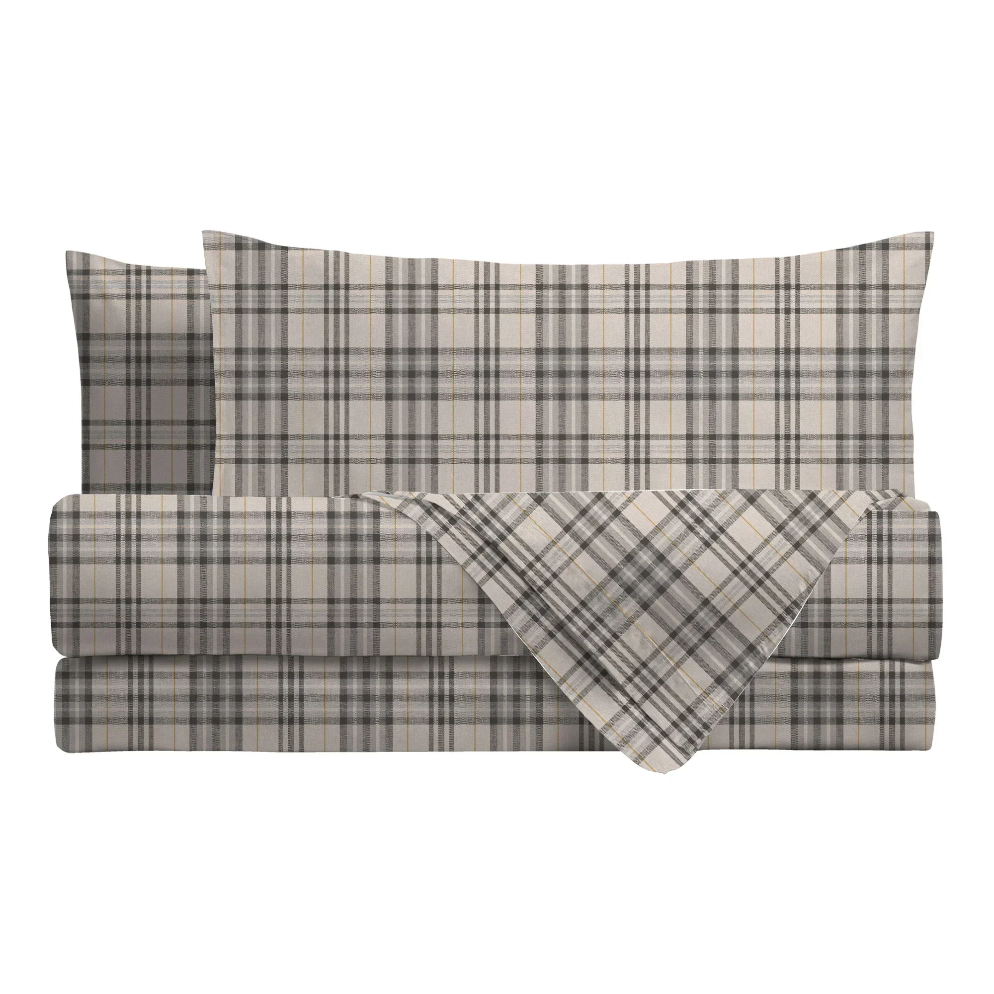Parure Copripiumino Singolo in Cotone con Stampa - Fantasia Himalayan Home Kody Grey - Image 2